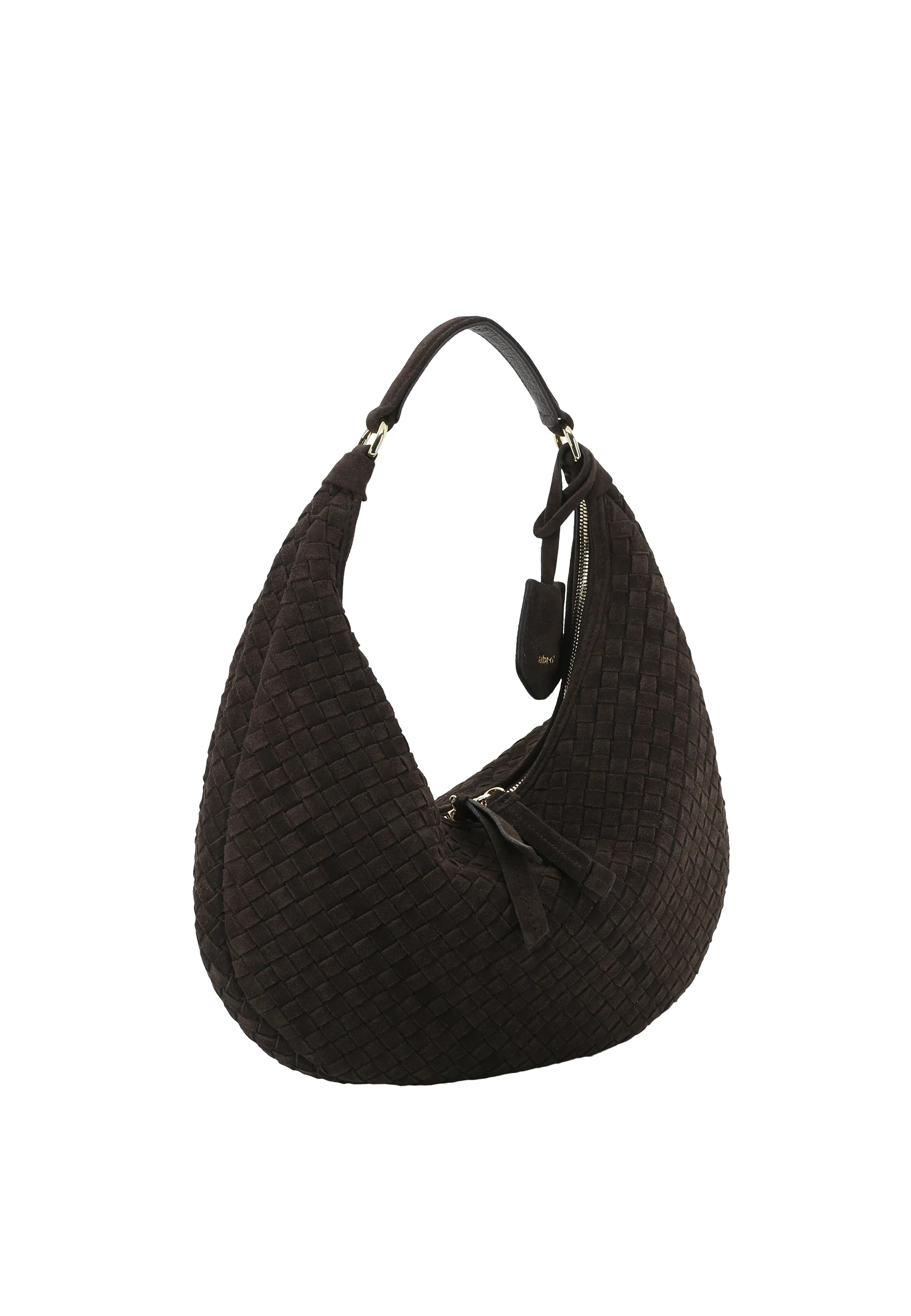 Beutel NANA small Leder Suede woven
