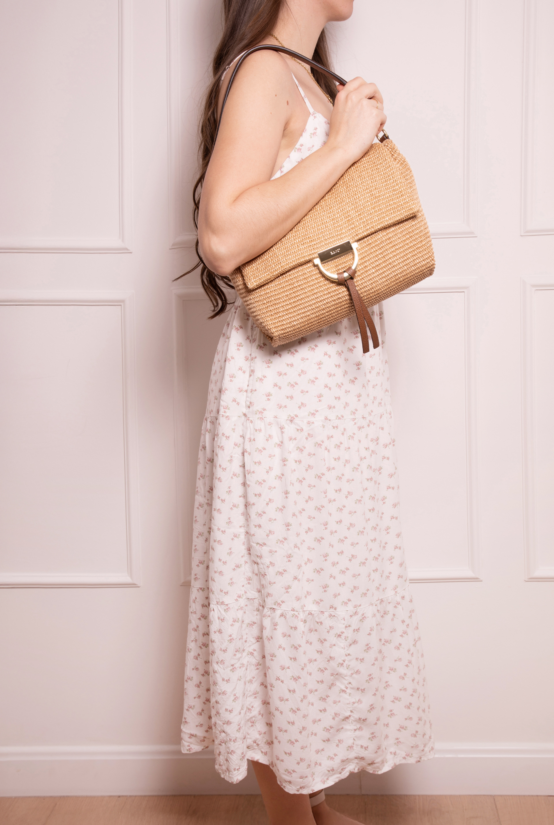 shoulder bag TEMI medium Raffia