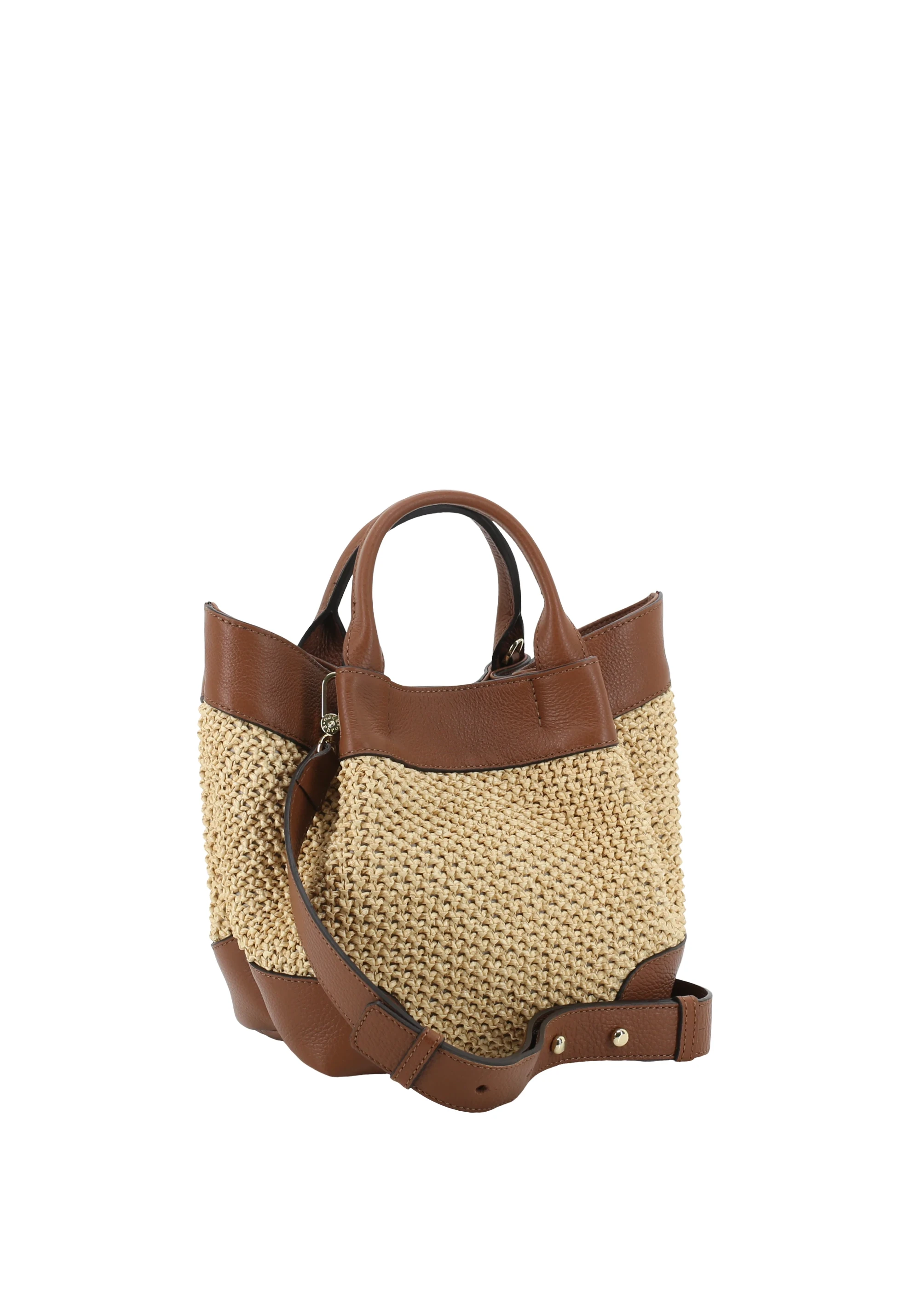 Shopping ESSENTIAL small Raffia Maglia/pelle