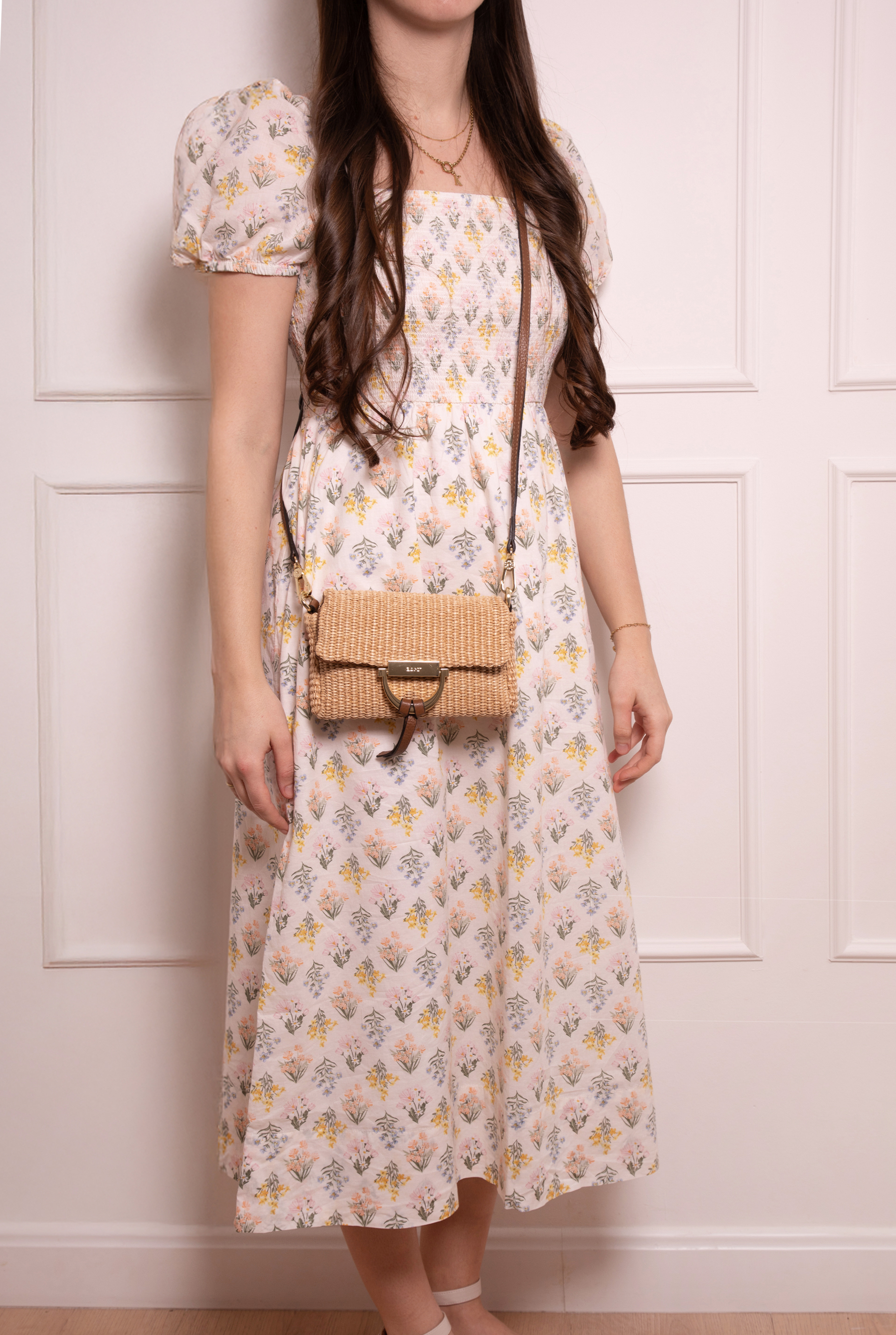 Borsa a spalla TEMI Pelle Raffia