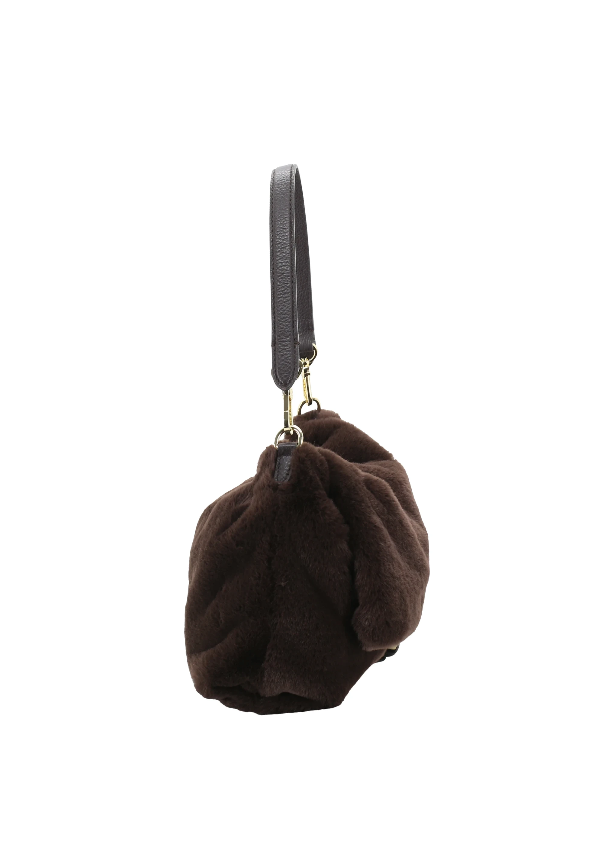 Schultertasche TEMI medium Leder Eco Fur