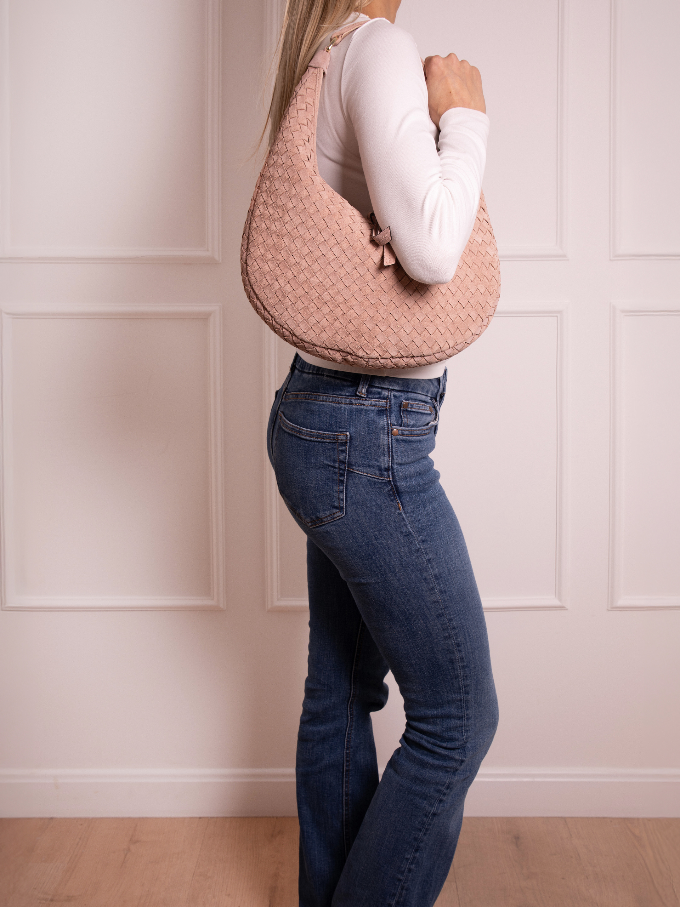 Beutel NANA small Leder Suede weaving