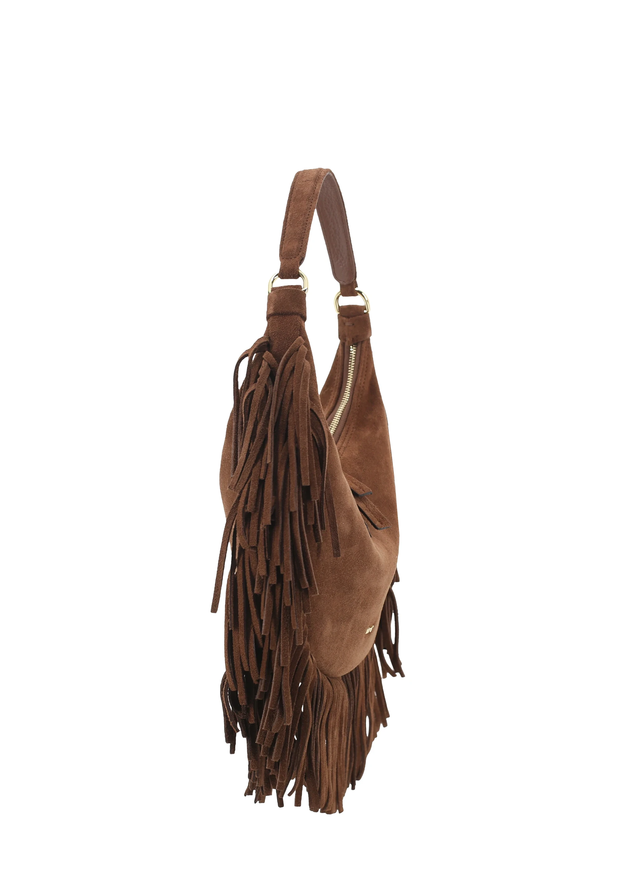 Beutel NANA small Leder Suede fringes