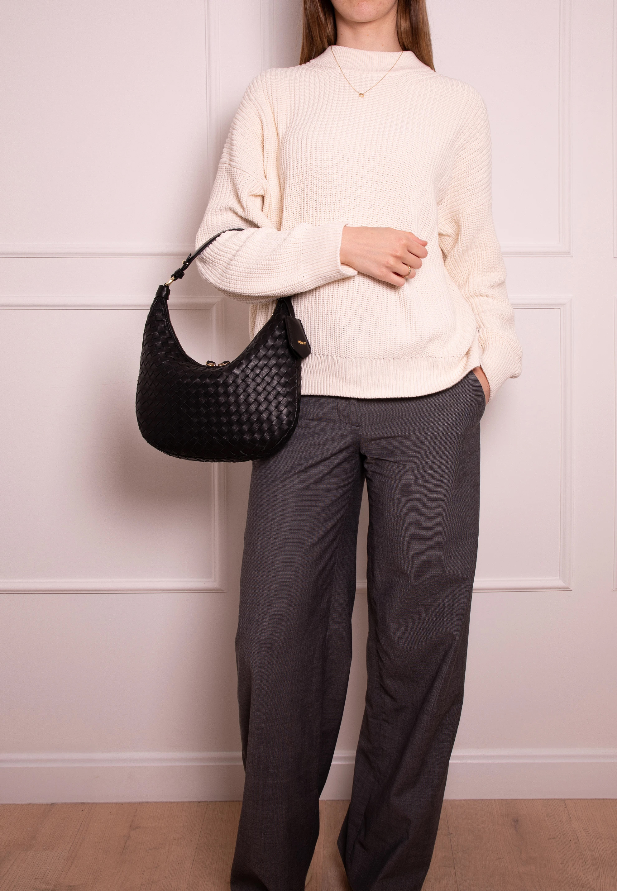 Bolso hobo NANA mini Piel Piuma woven
