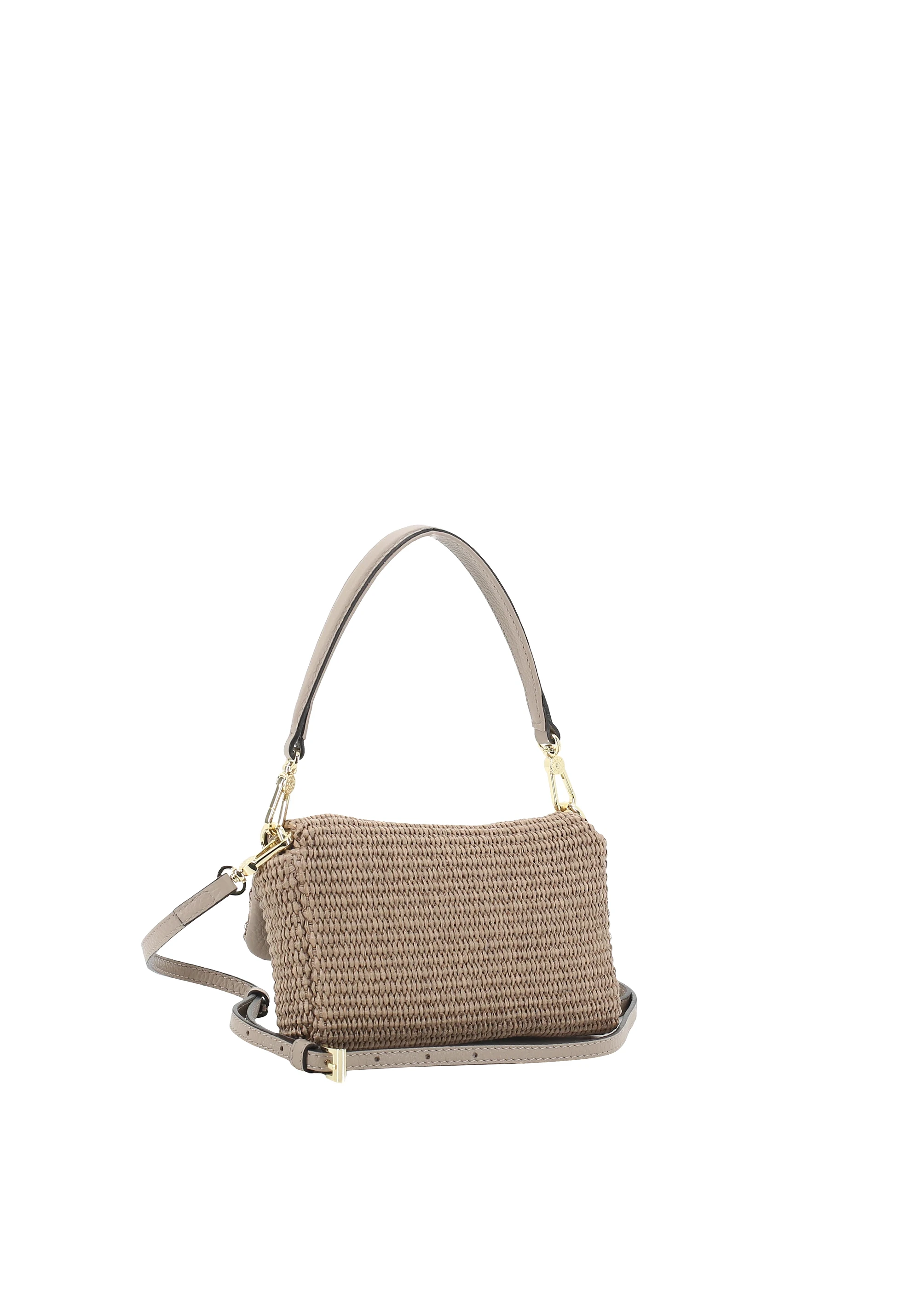 Schultertasche TEMI Leder Raffia