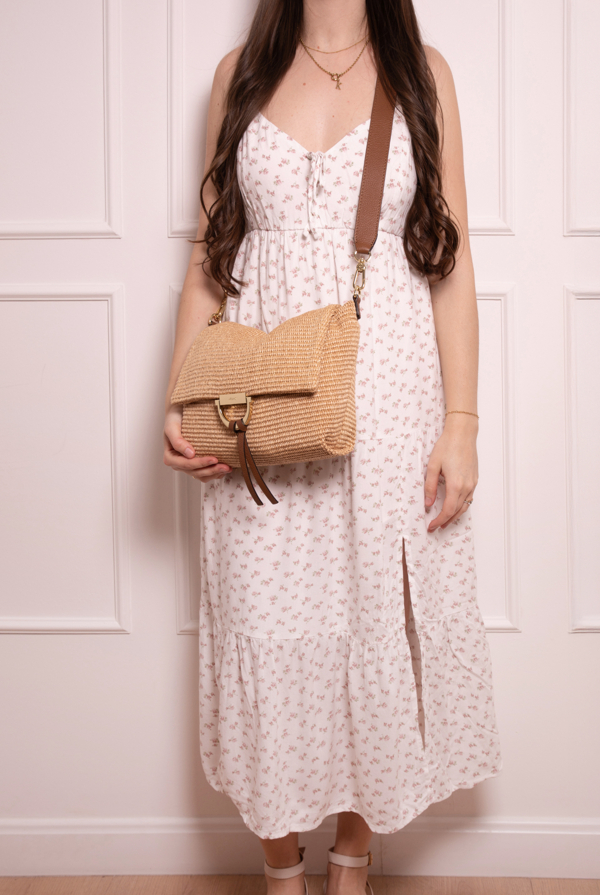 shoulder bag TEMI medium Raffia