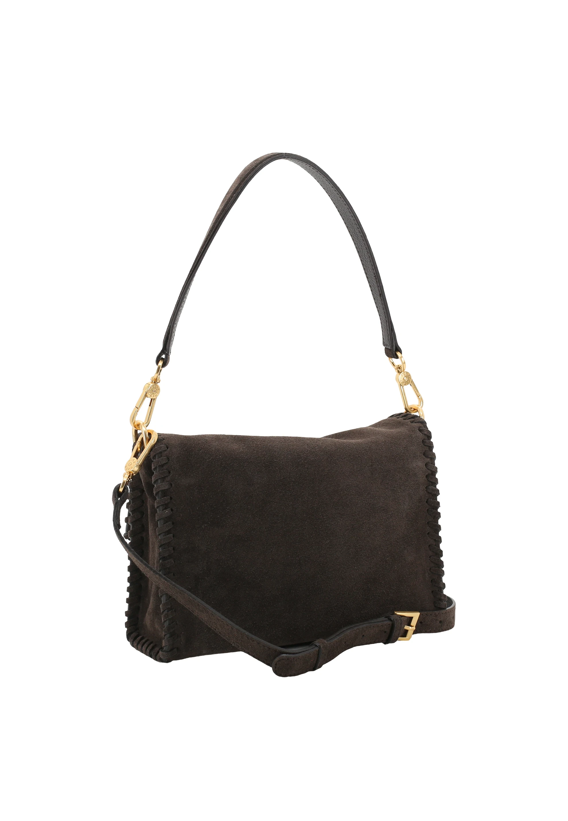 Schultertasche TEMI STITCH Leder Suede