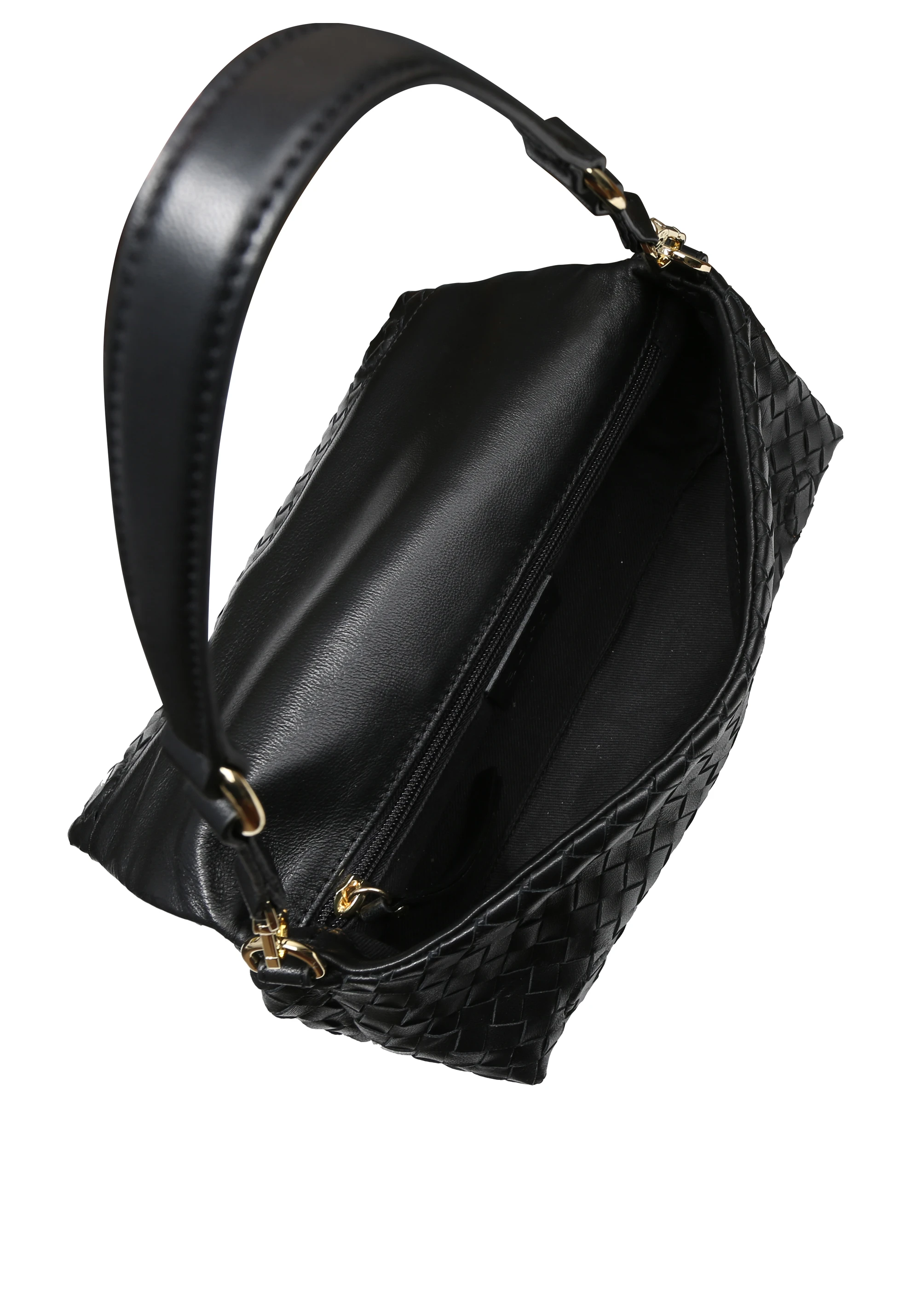 Schultertasche MILA Leder Piuma weaving