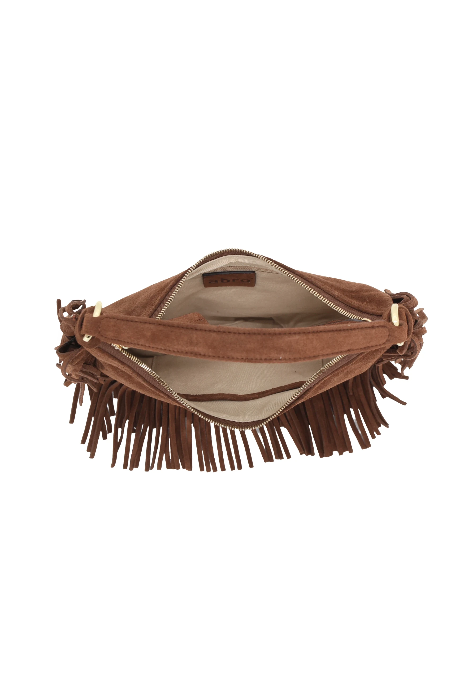 Beutel NANA small Leder Suede fringes