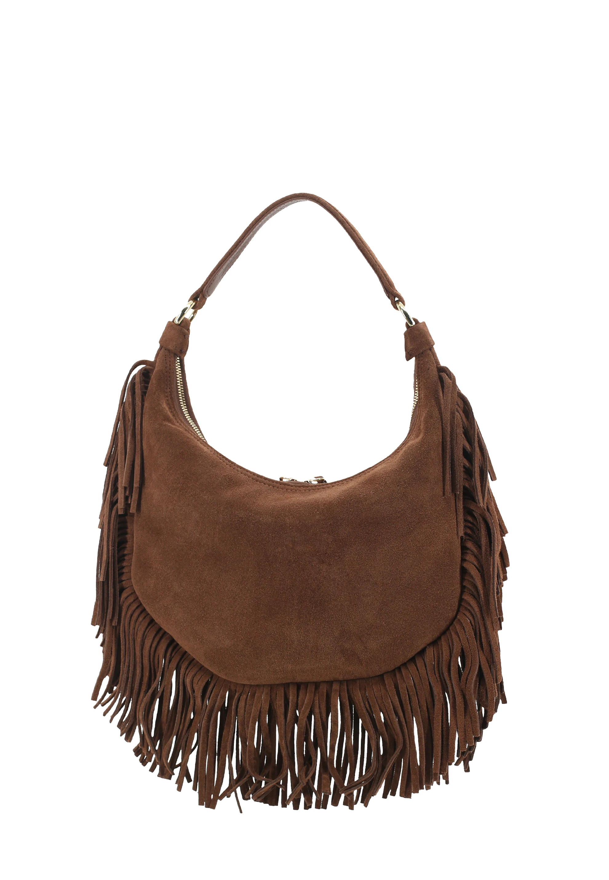 Beutel NANA small Leder Suede fringes