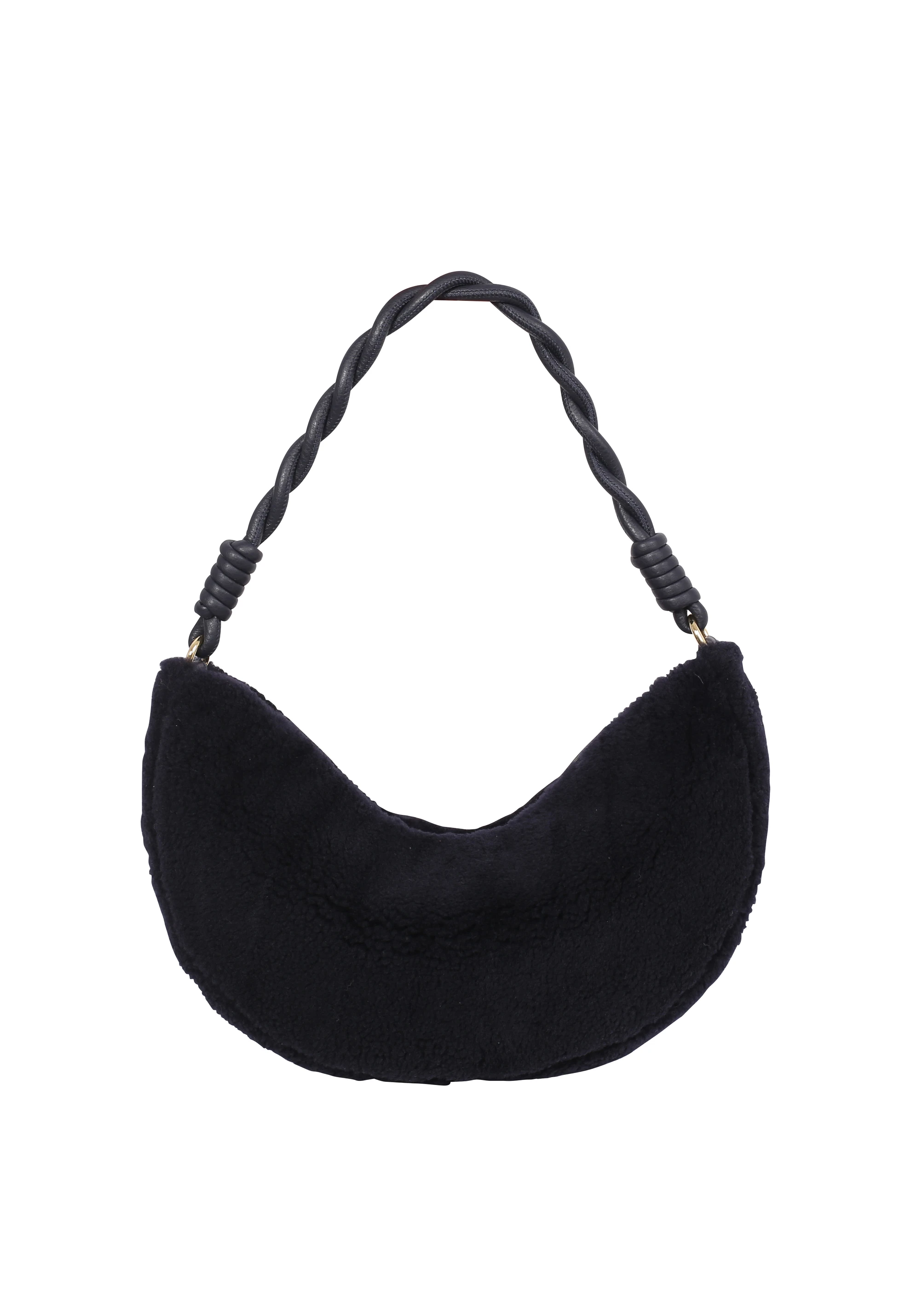 Schultertasche MOON Leder Shearling