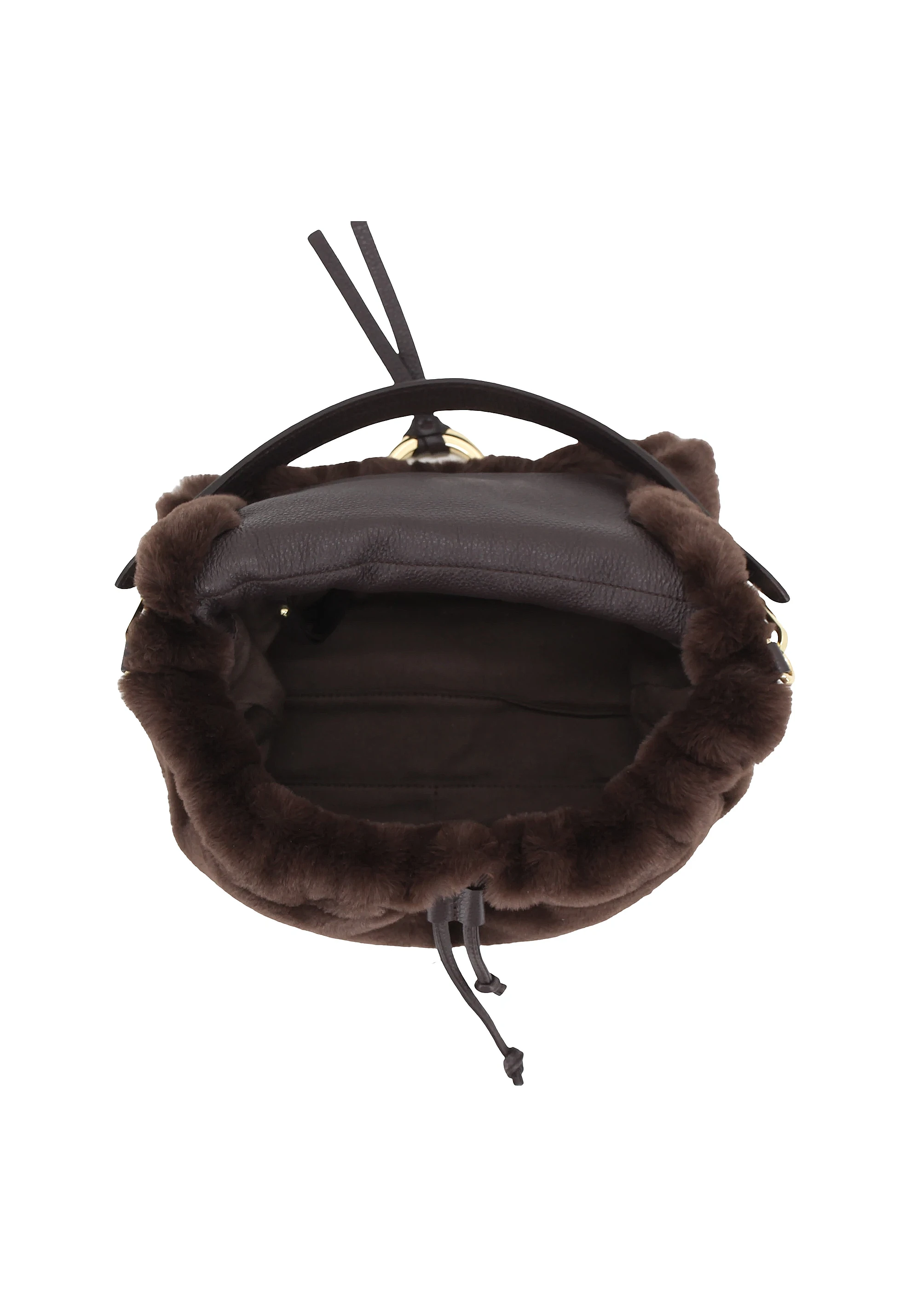 Schultertasche TEMI medium Leder Eco Fur