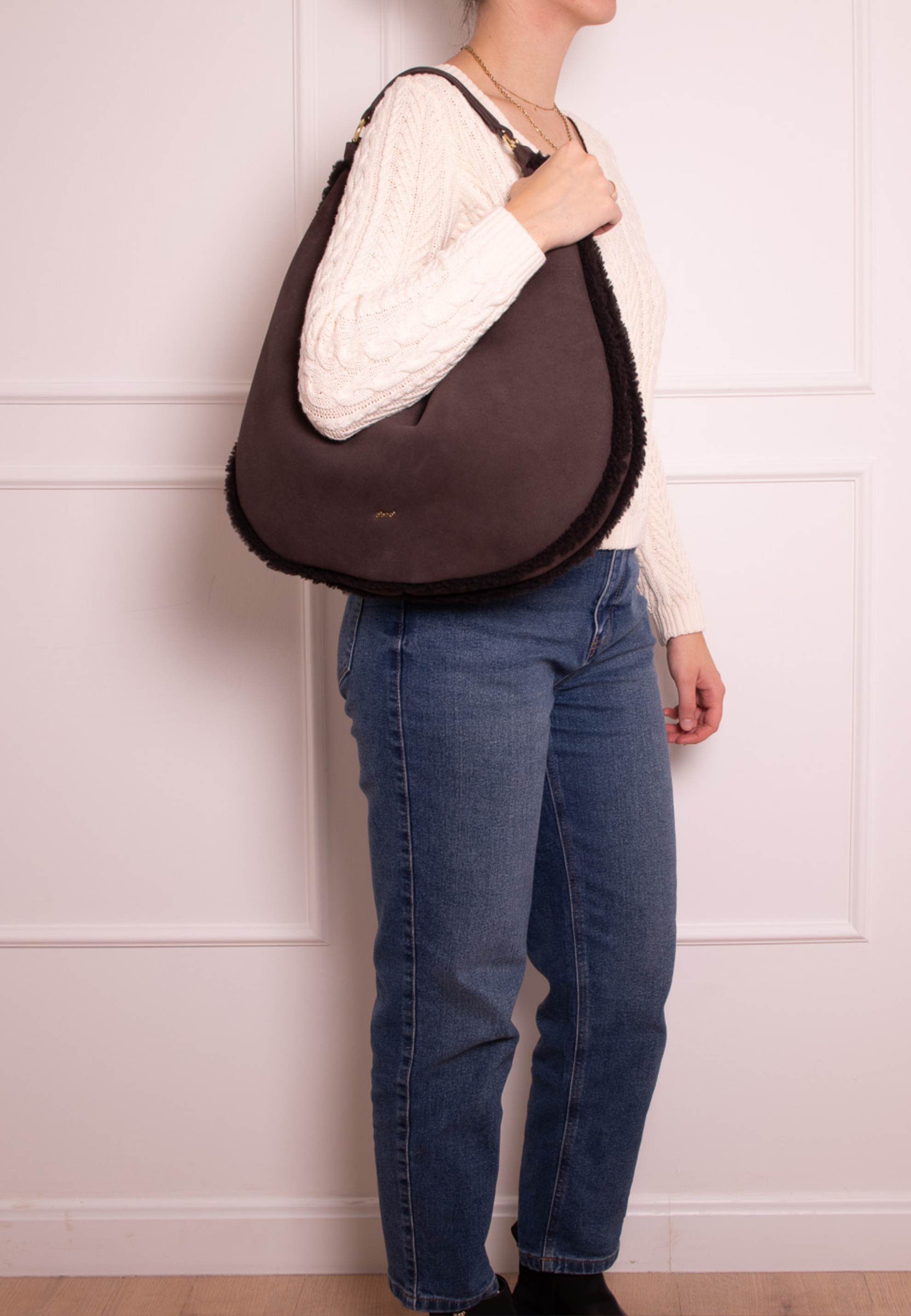 Sac NANA Big Cuir Shearling Reversible