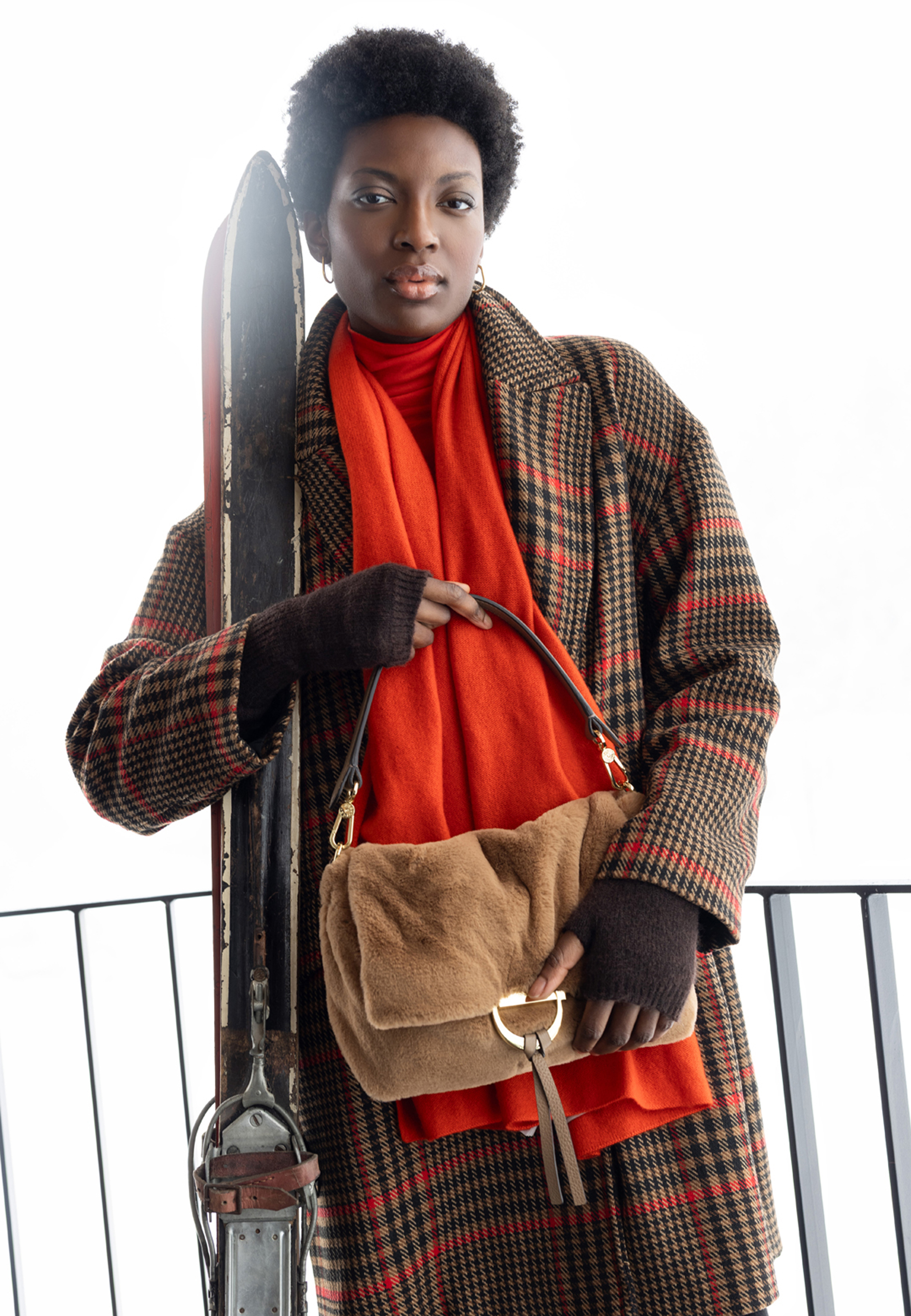 borsa a spalla TEMI medium Pelle Eco Fur