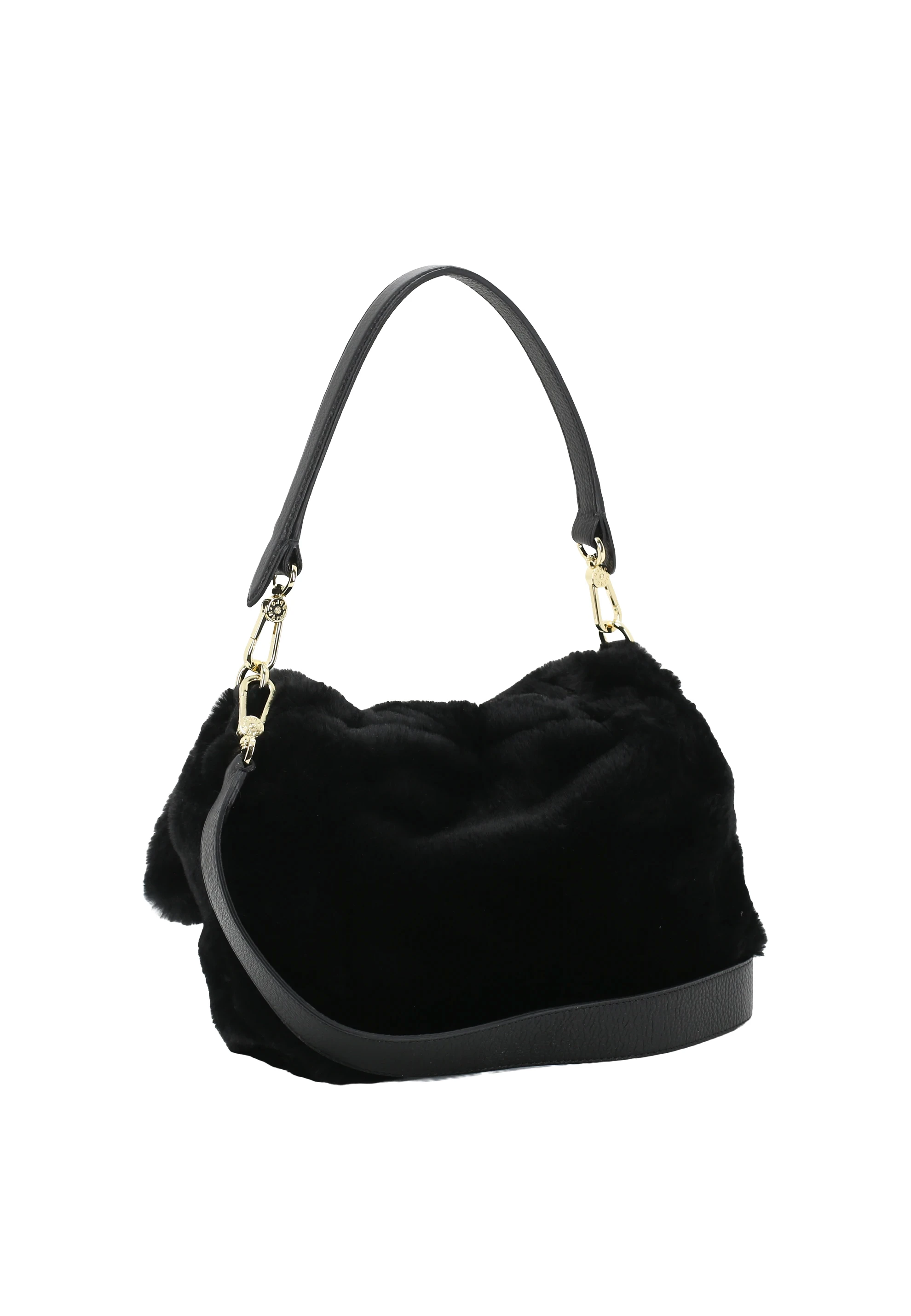 Schultertasche TEMI medium Leder Eco Fur