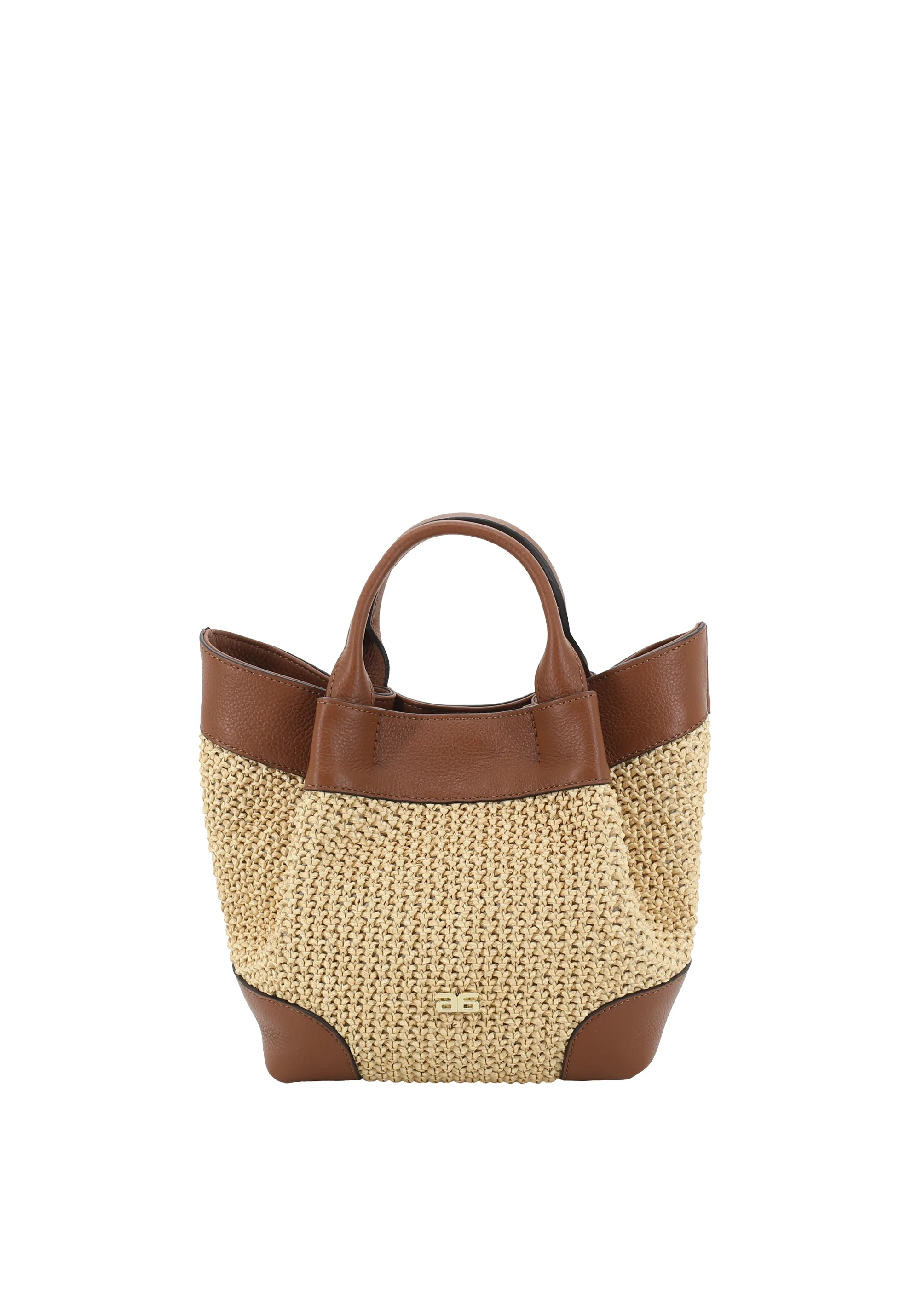 Shopping ESSENTIAL small Raffia Maglia/pelle