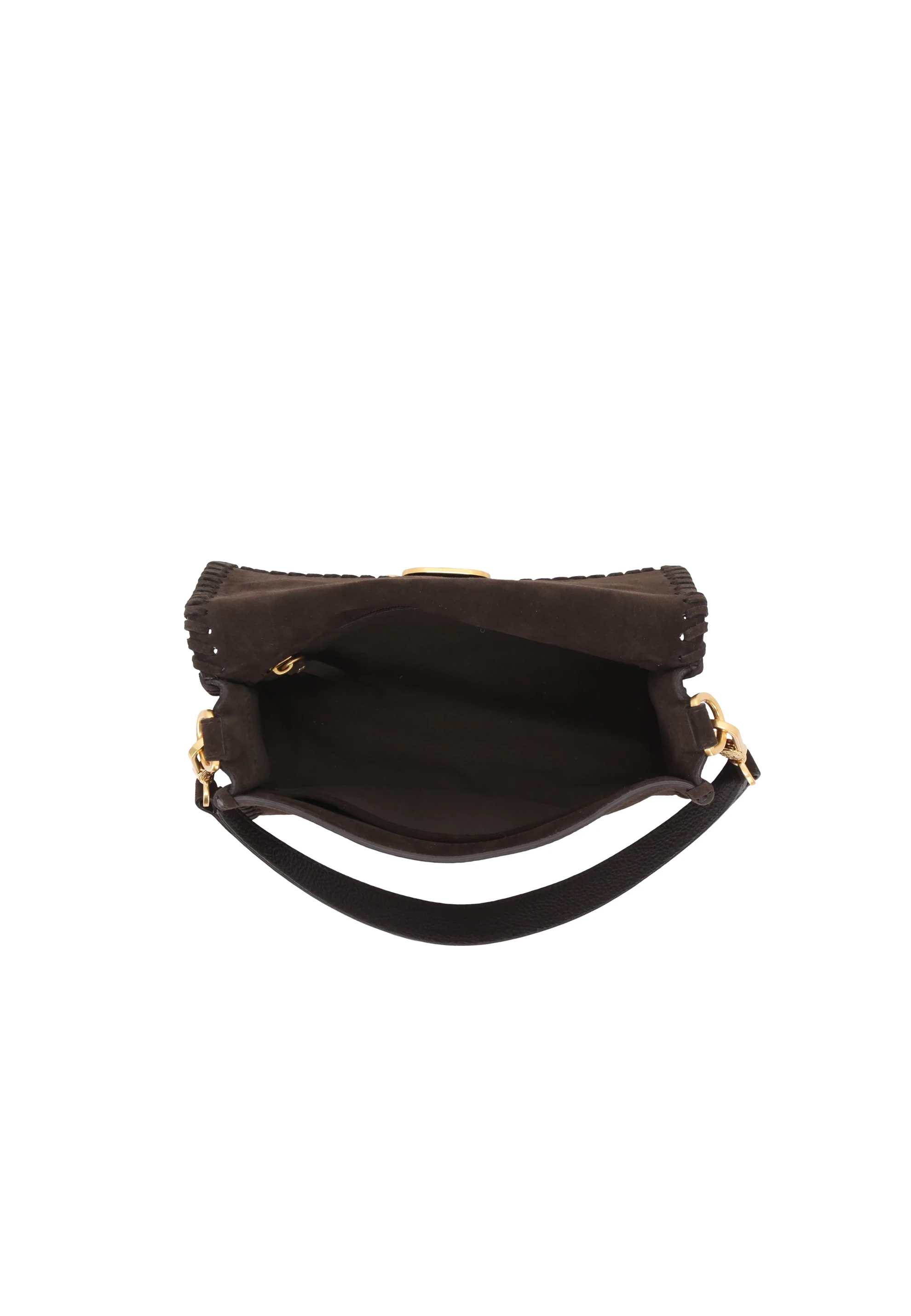 Schultertasche TEMI STITCH Leder Suede