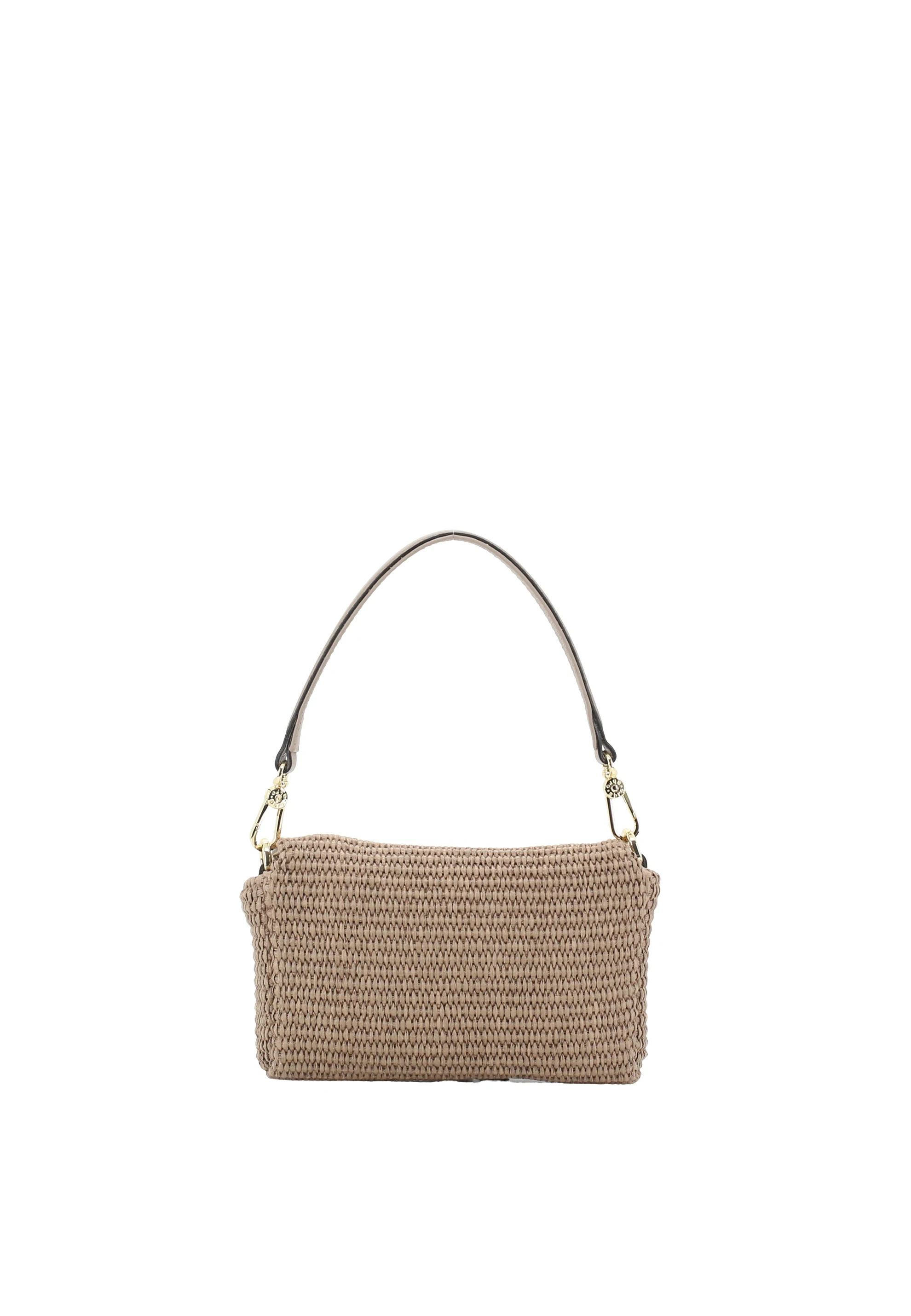 Schultertasche TEMI Leder Raffia