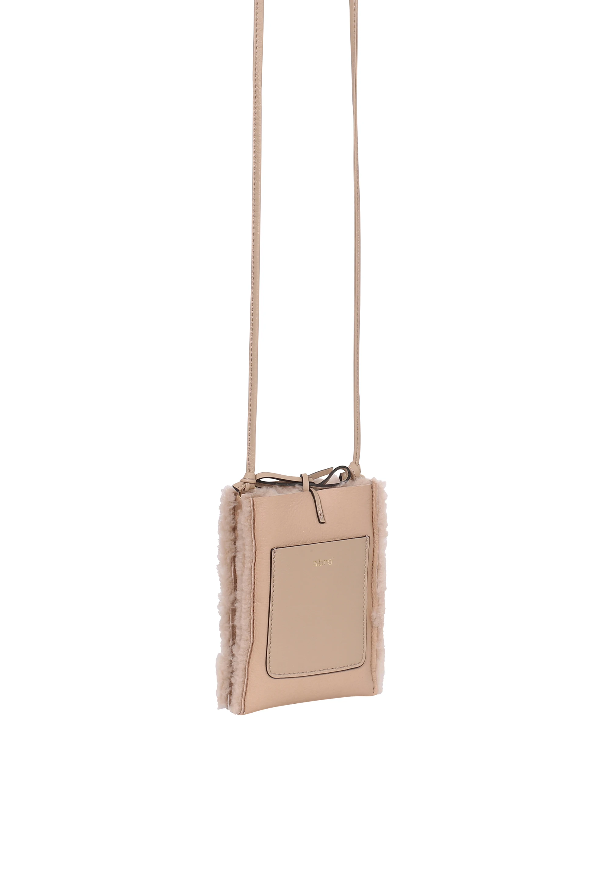 Handy-Umhängetasche RAQUEL Leder Shearling reversible