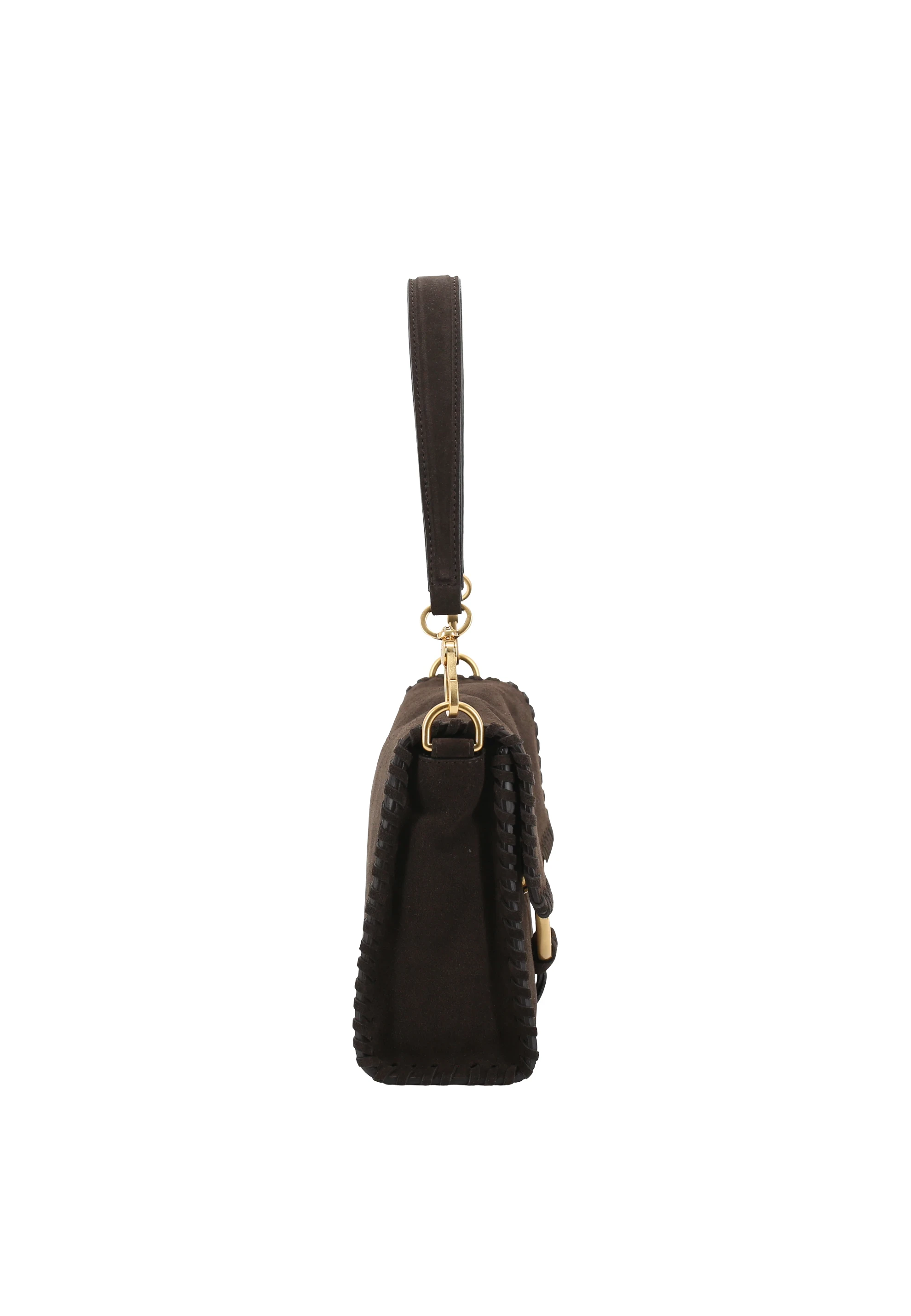 Schultertasche TEMI STITCH Leder Suede
