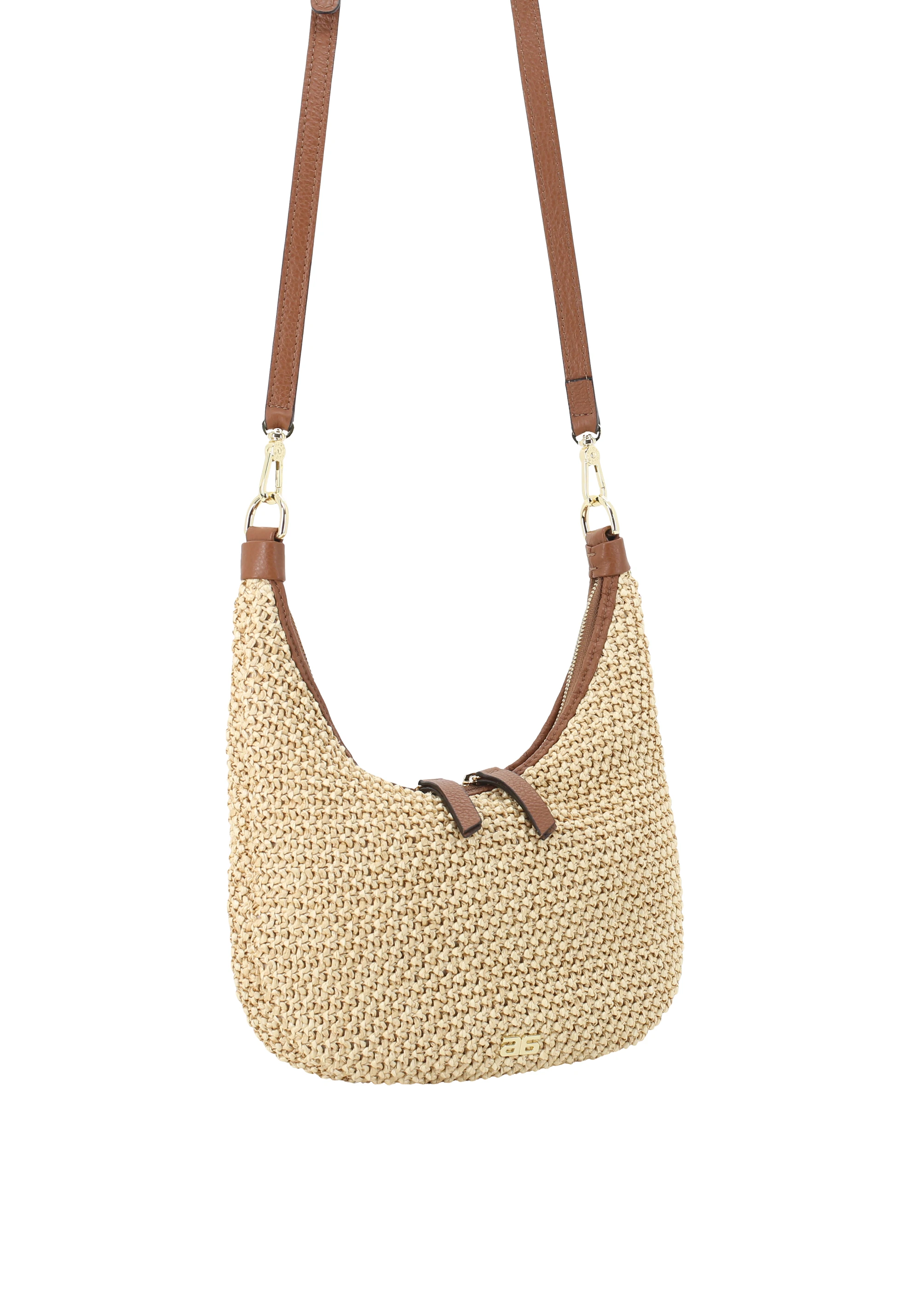Beutel NANA mini Raffia Maglia/Leder