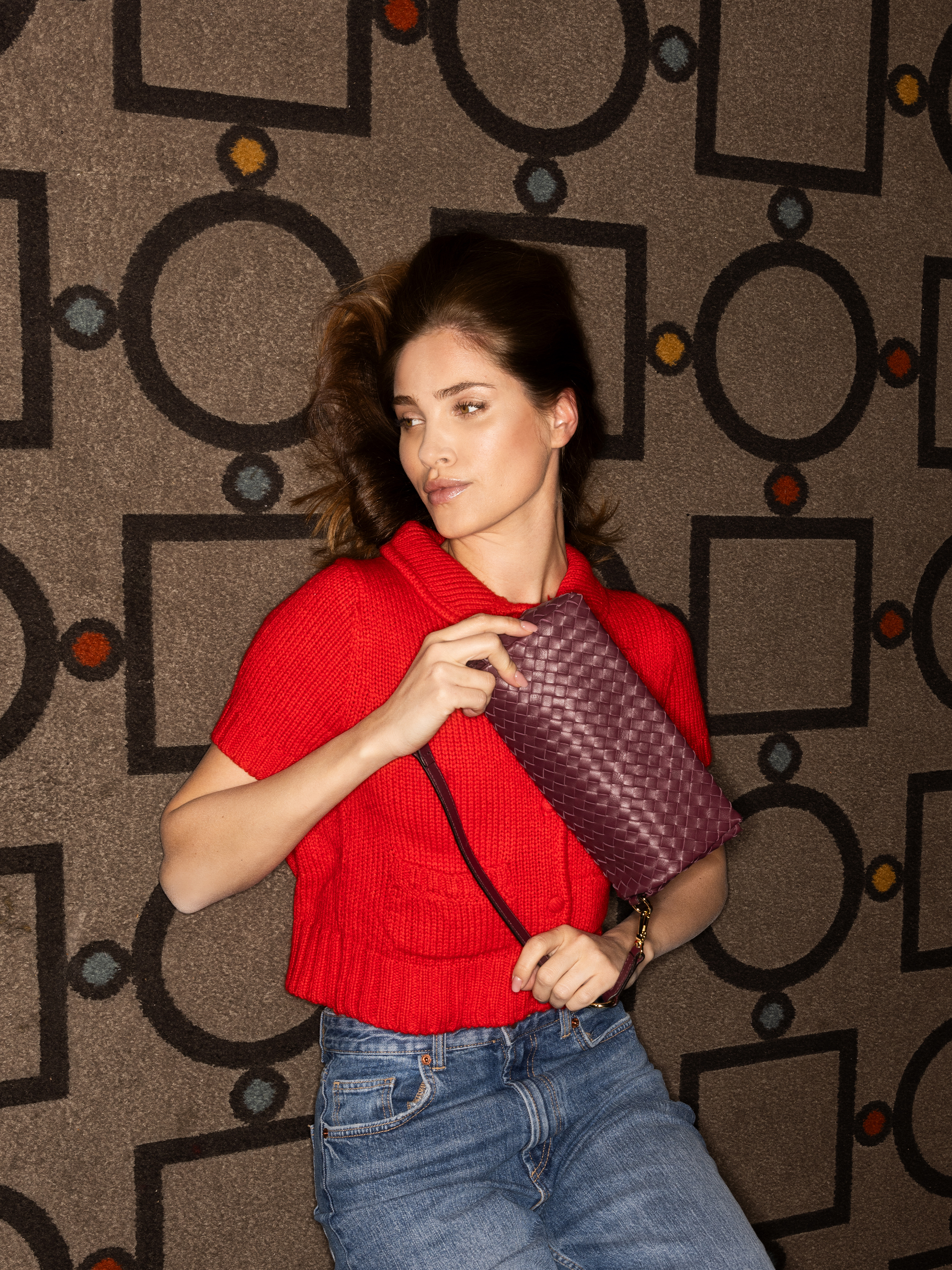 Shoulder bag MILA Leather Piuma weaving