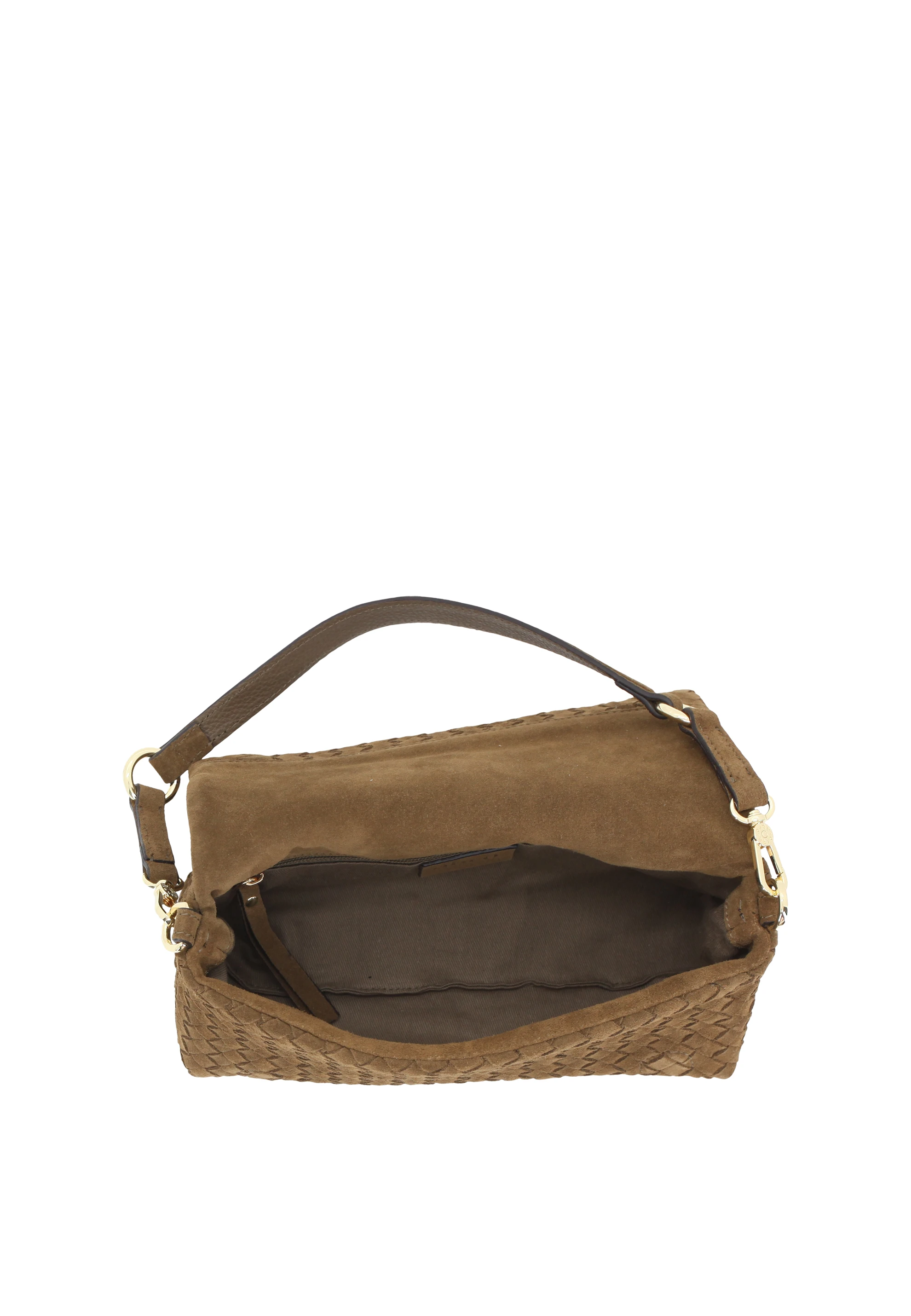Schultertasche MILA Leder Suede weaving