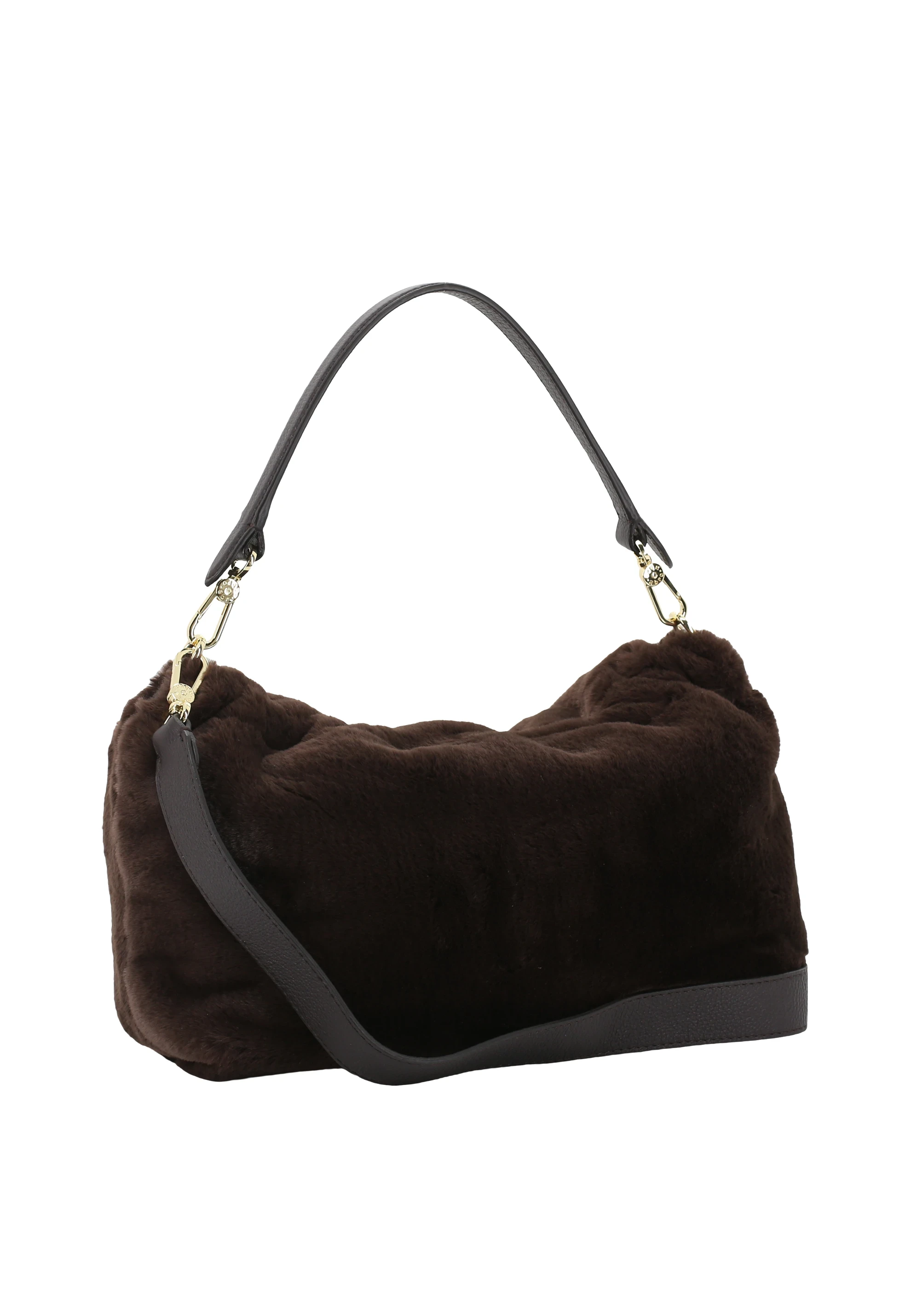Schultertasche TEMI large Leder Eco Fur