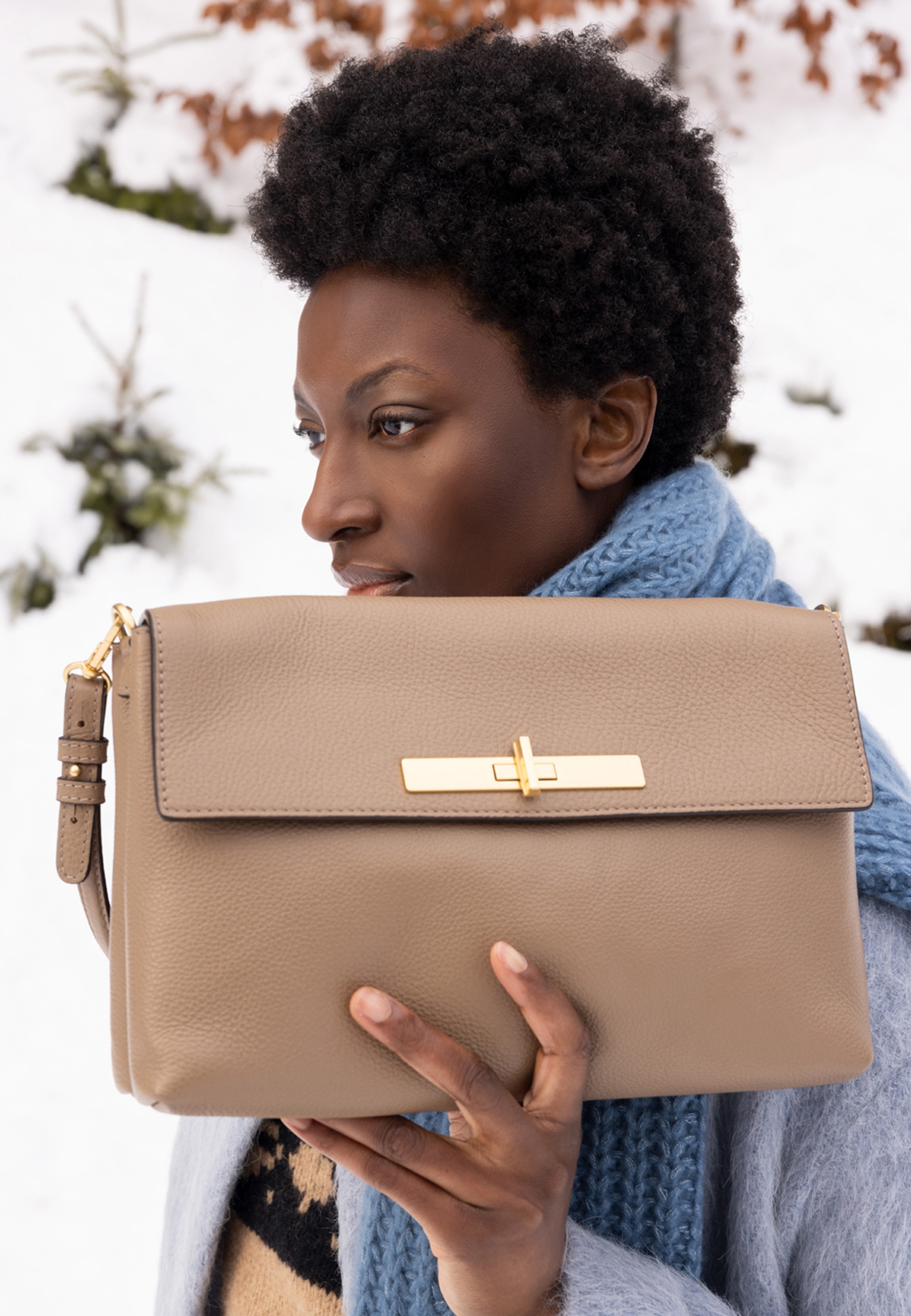 Shoulder bag TWIST Leather AGAVE