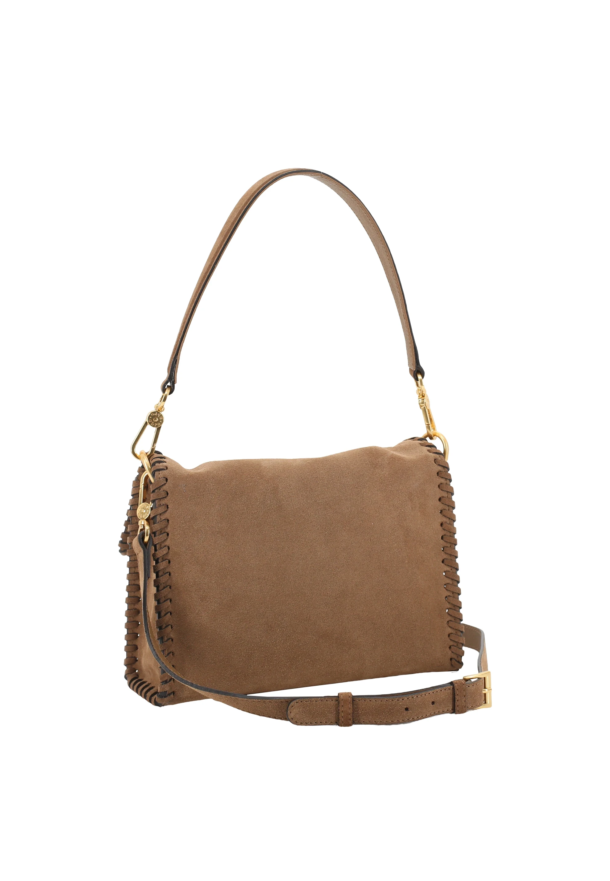 Schultertasche TEMI STITCH Leder Suede