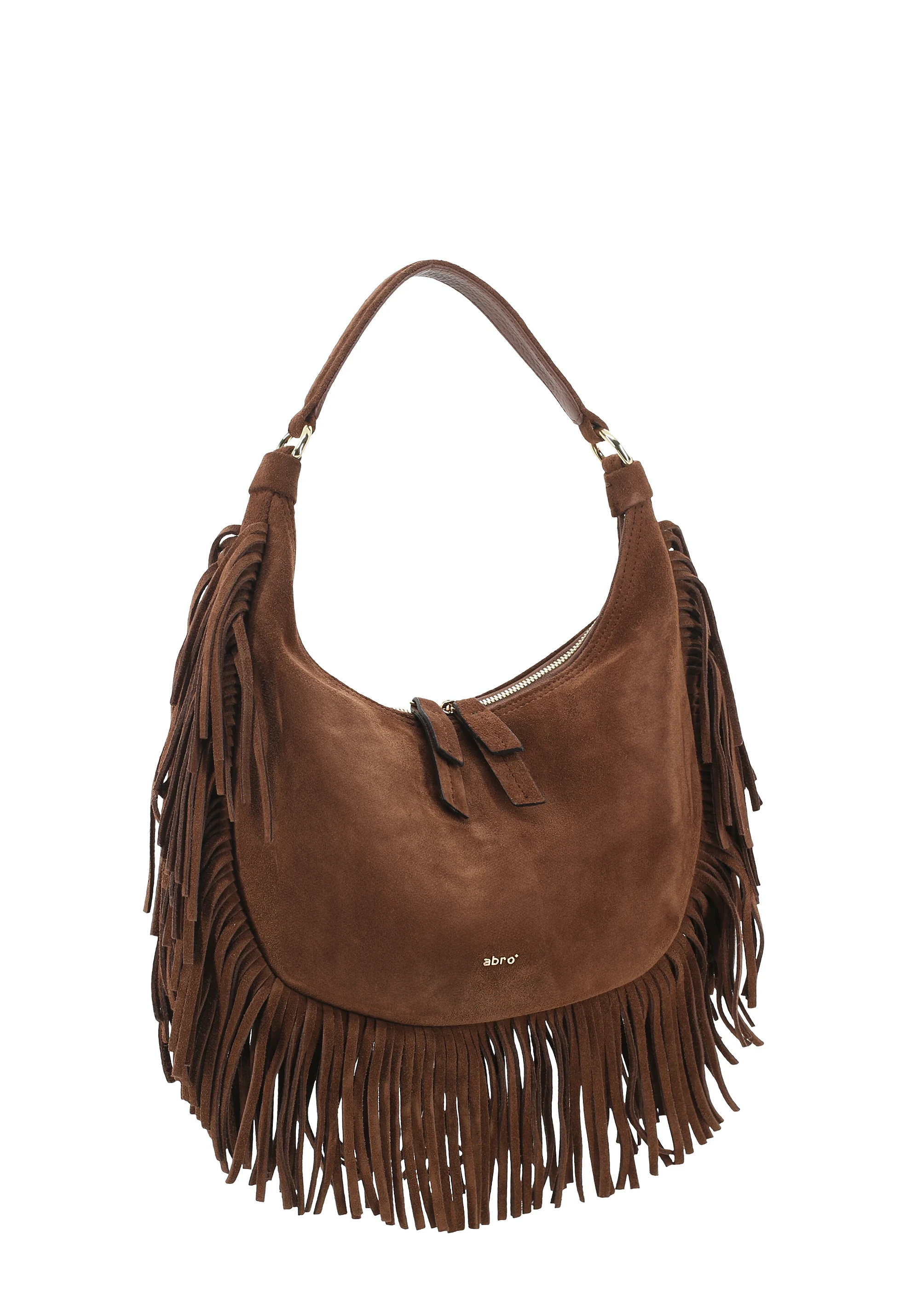 Beutel NANA small Leder Suede fringes
