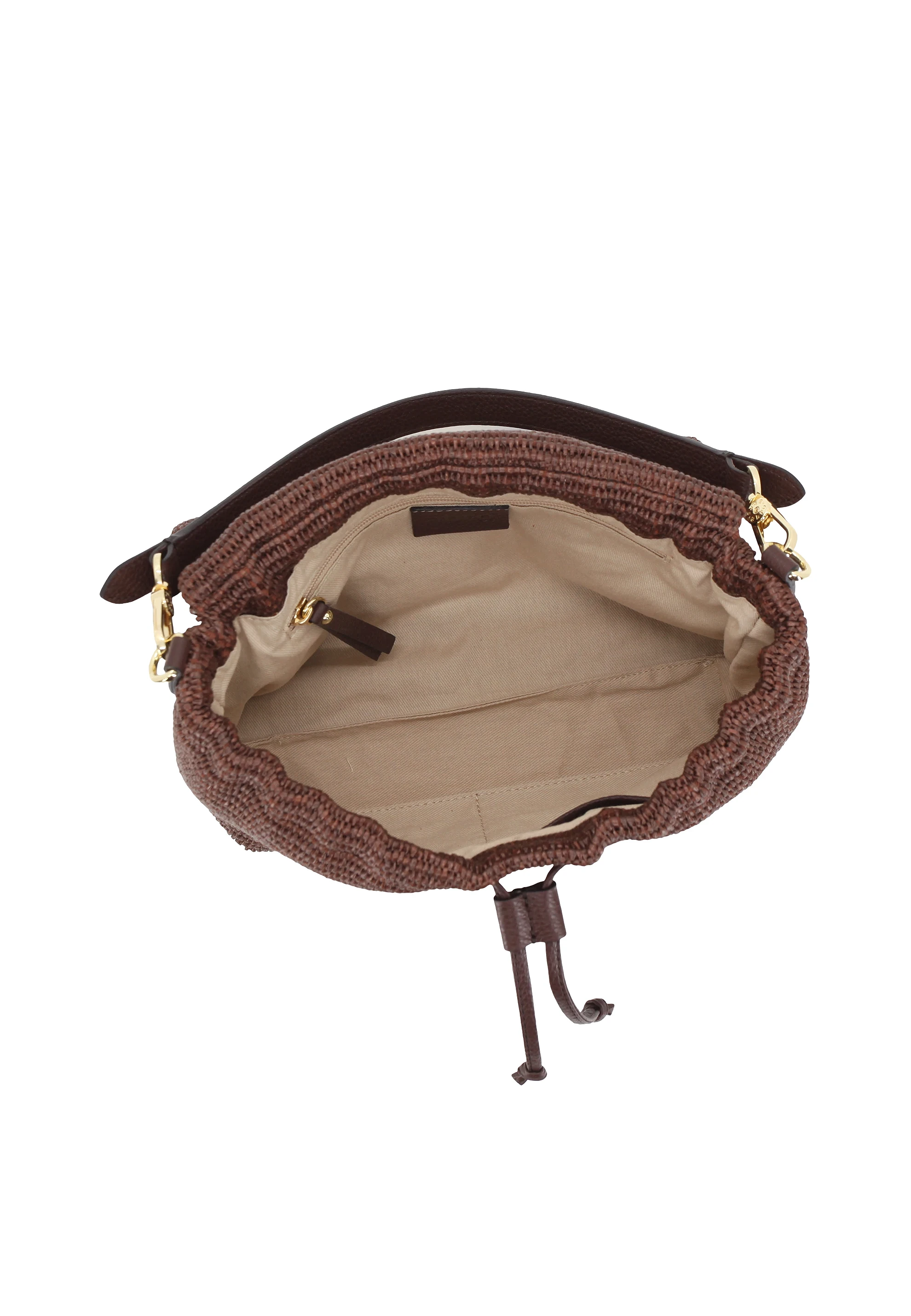 borsa a spalla TEMI medium Raffia