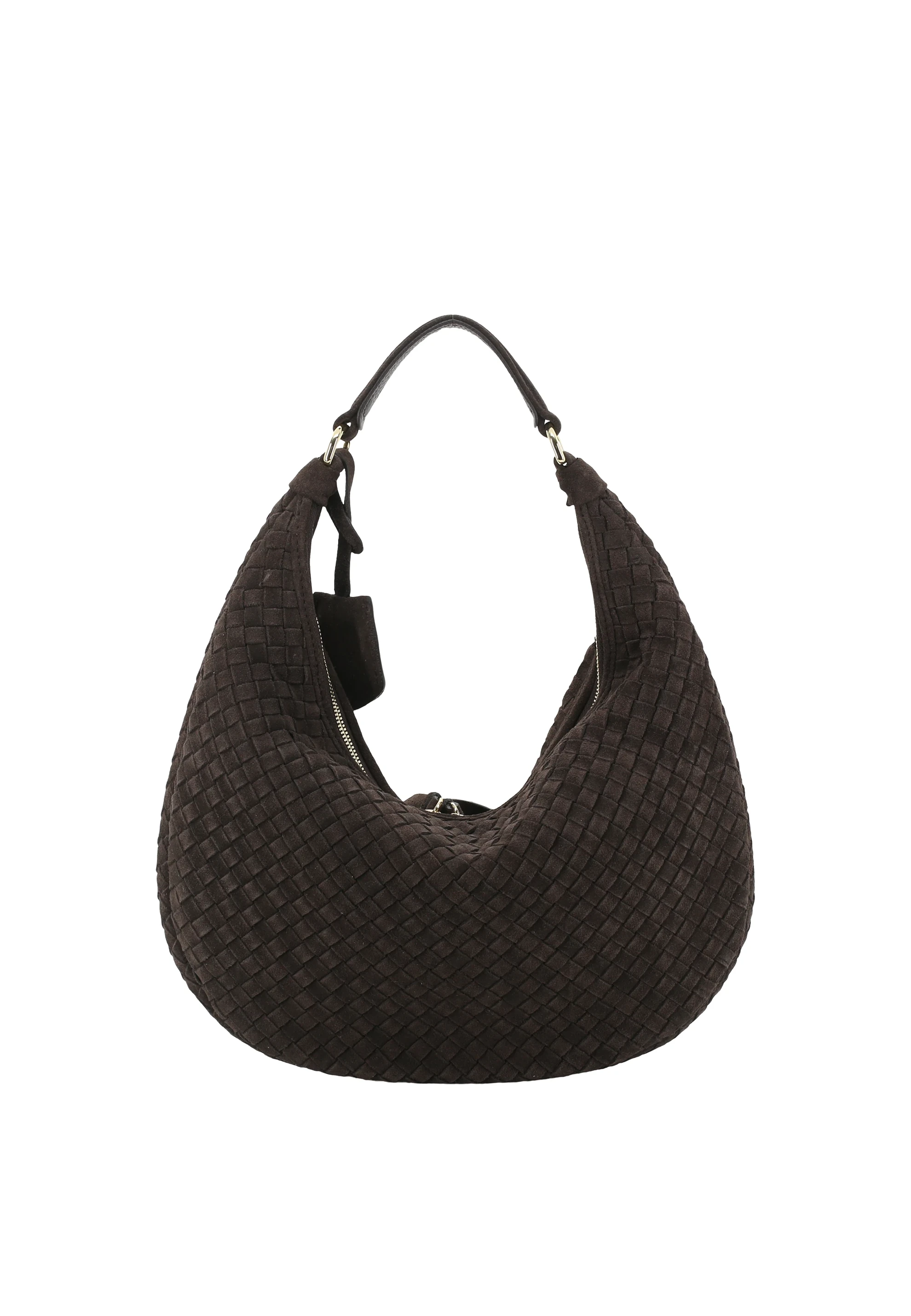 Beutel NANA small Leder Suede woven