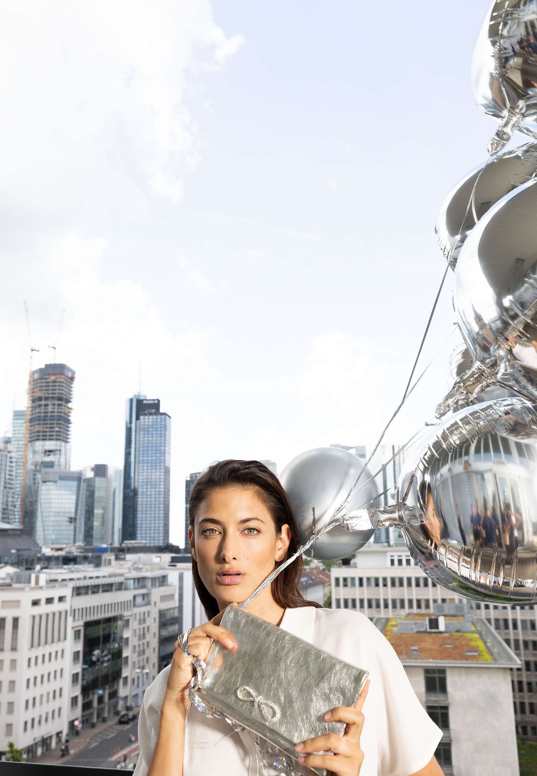 Clutch STRASS Leather Mimosa