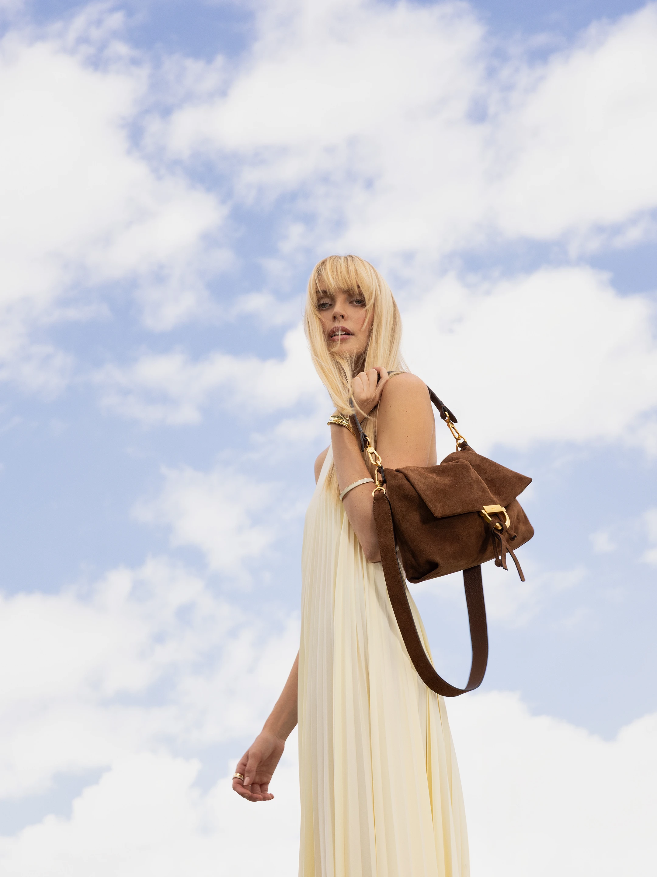 borsa a spalla TEMI medium Pelle Suede