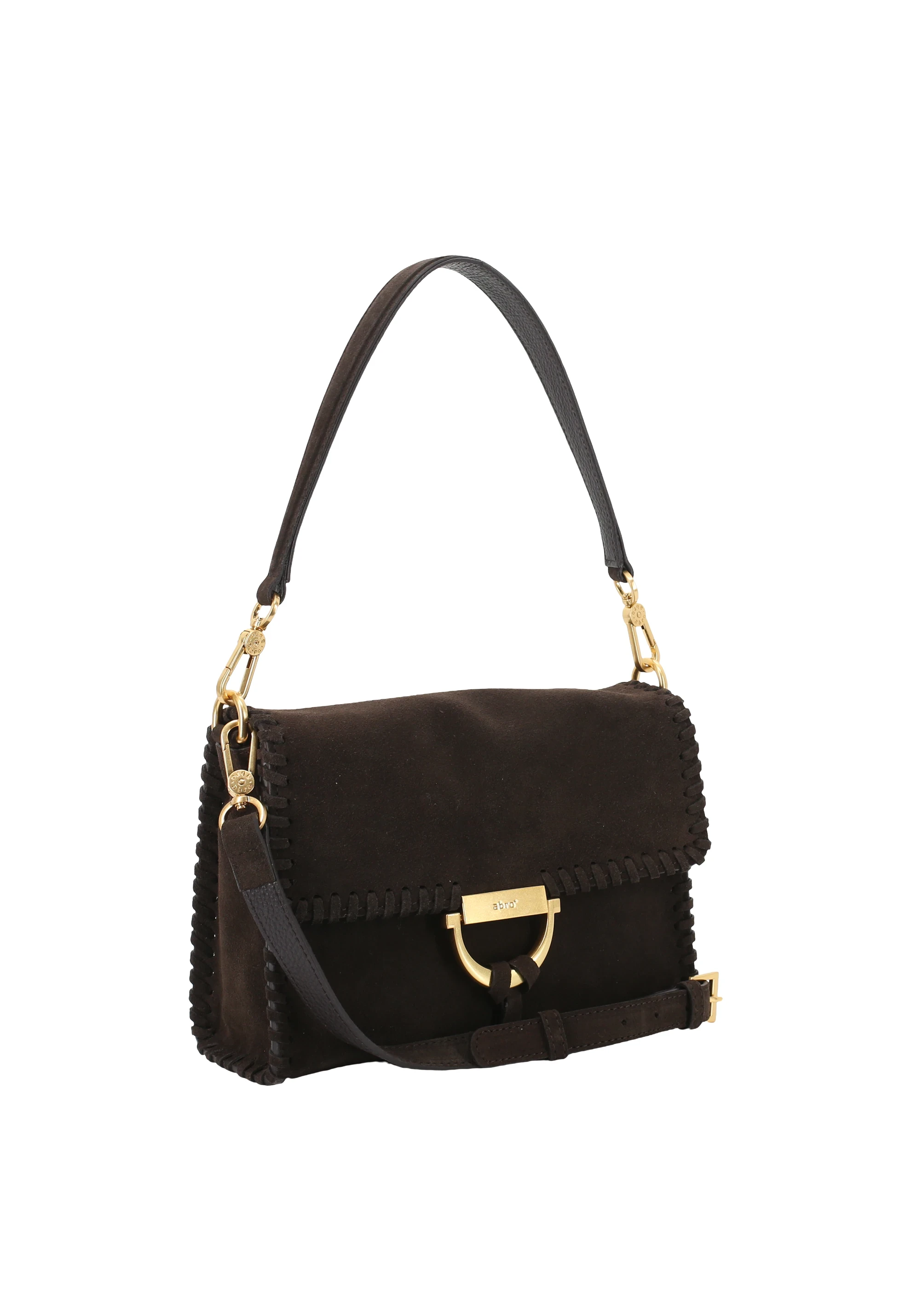 Schultertasche TEMI STITCH Leder Suede
