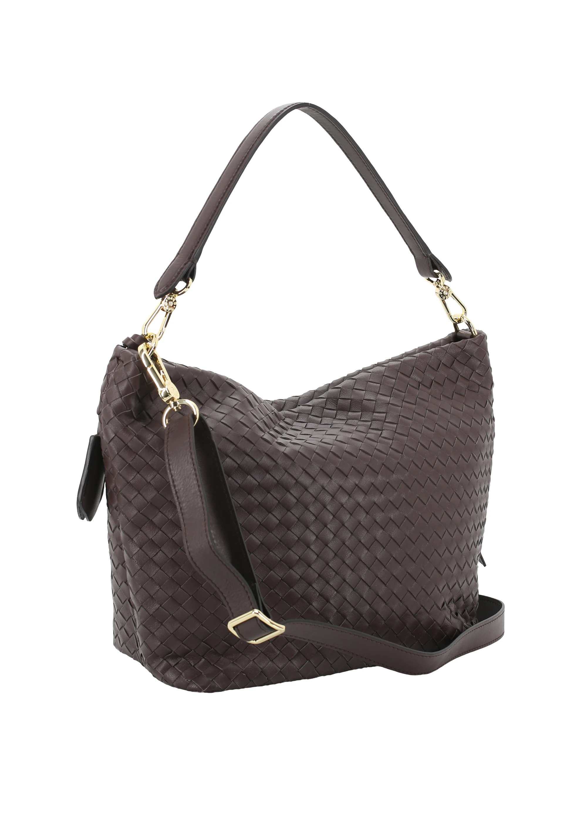 Sacca EBONY Pelle Piuma Weaving