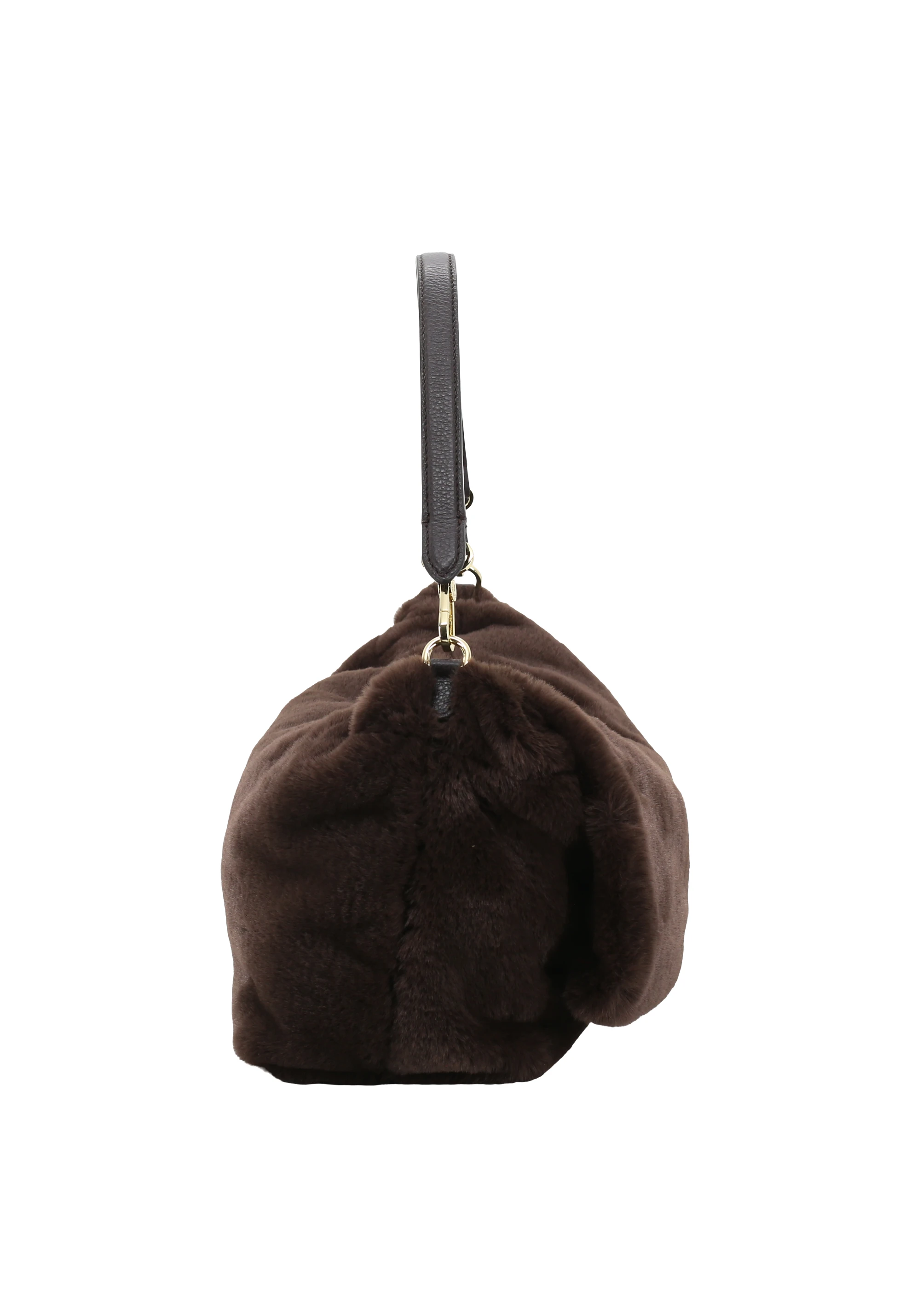 Schultertasche TEMI large Leder Eco Fur