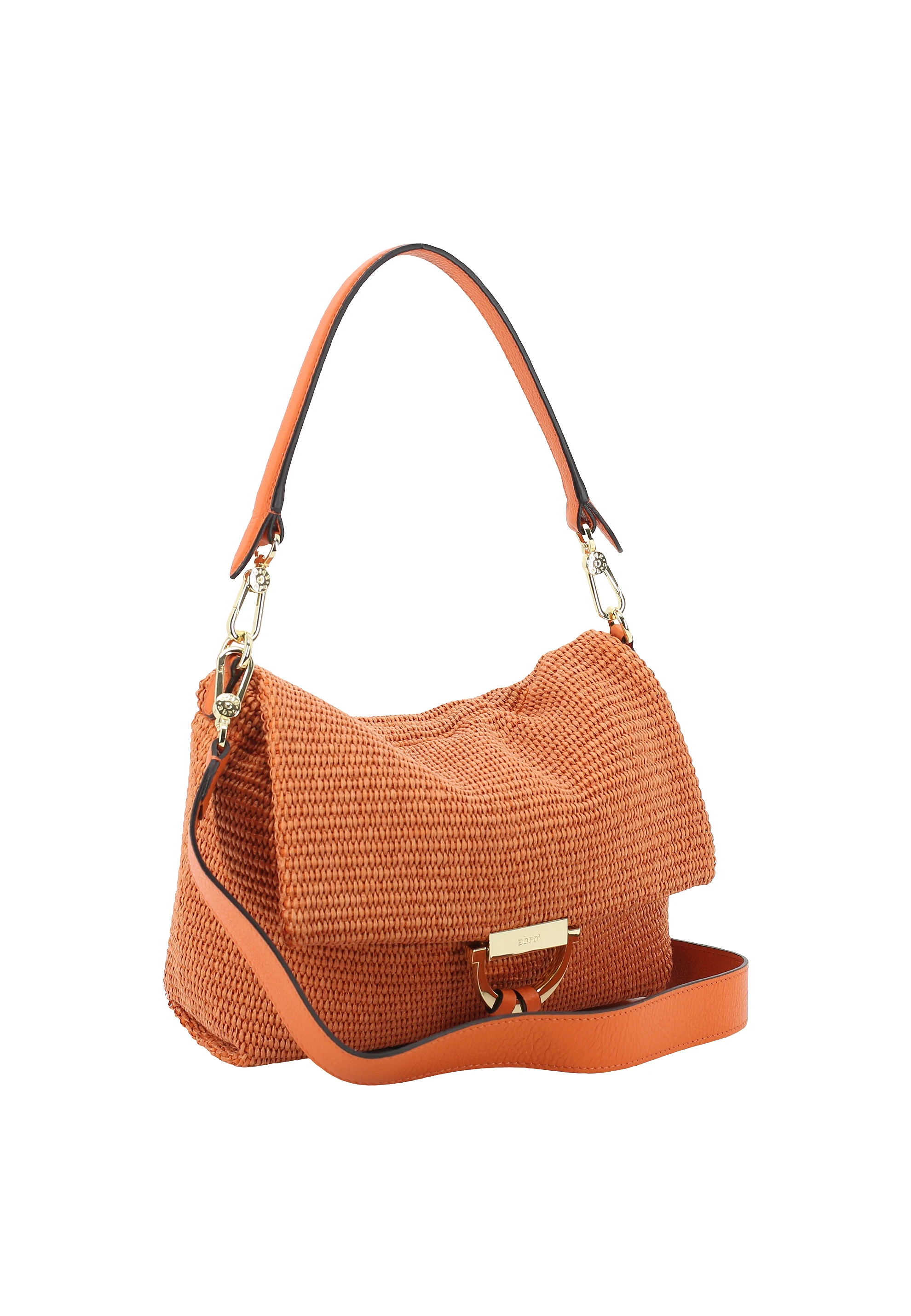 borsa a spalla TEMI medium Raffia