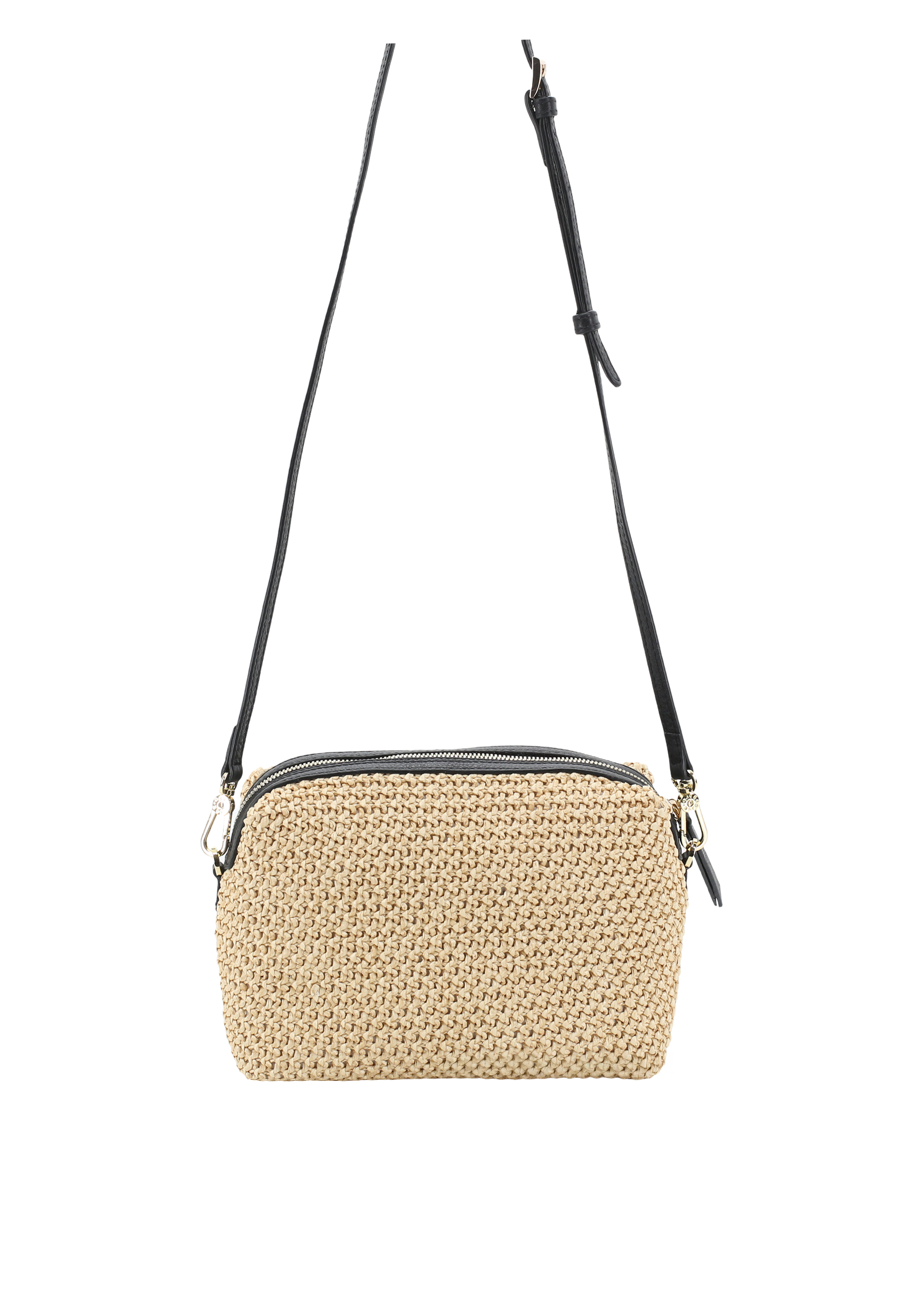 Umhängetasche KAIA Raffia Maglia/Leder