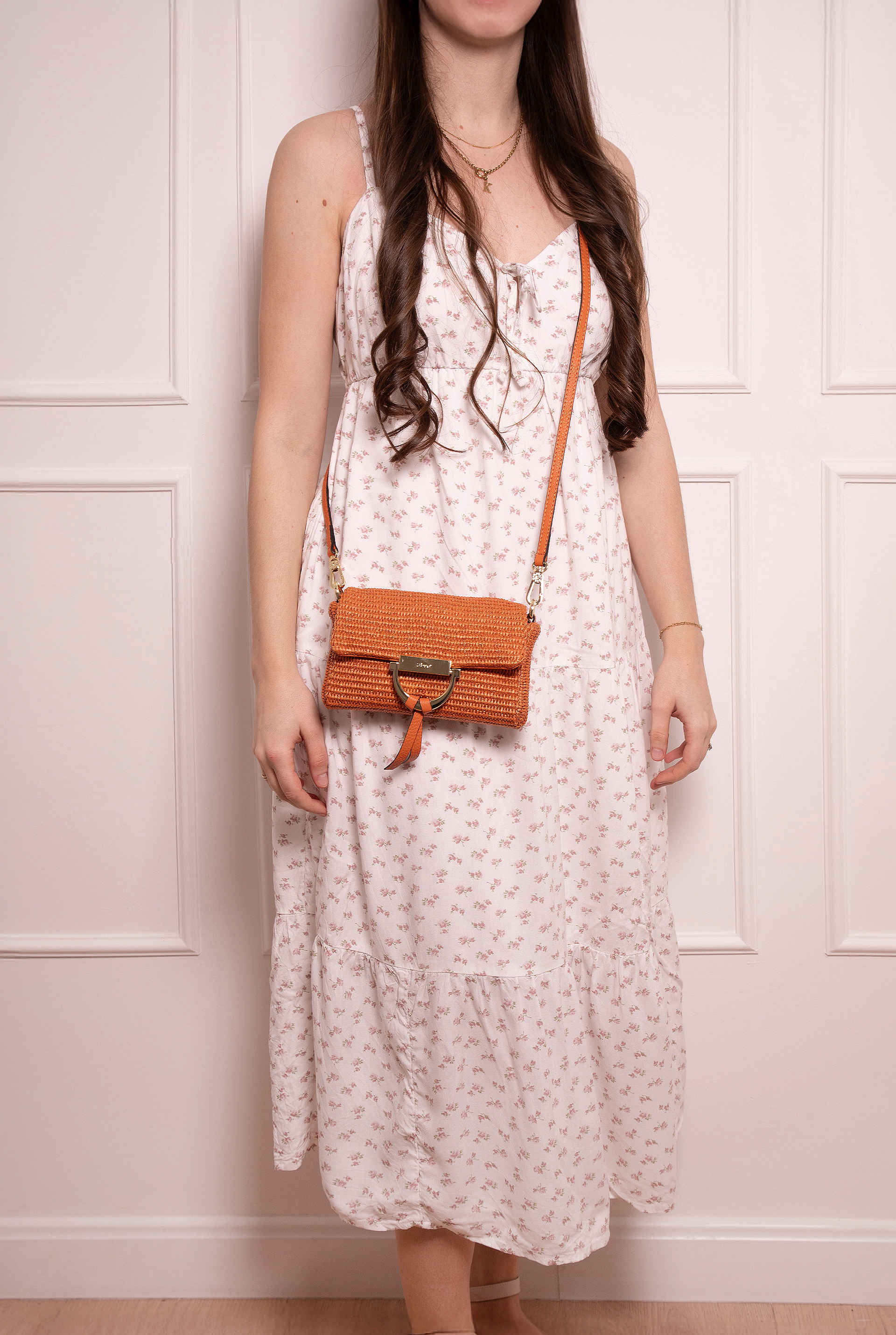 Shoulder bag TEMI Leather Raffia