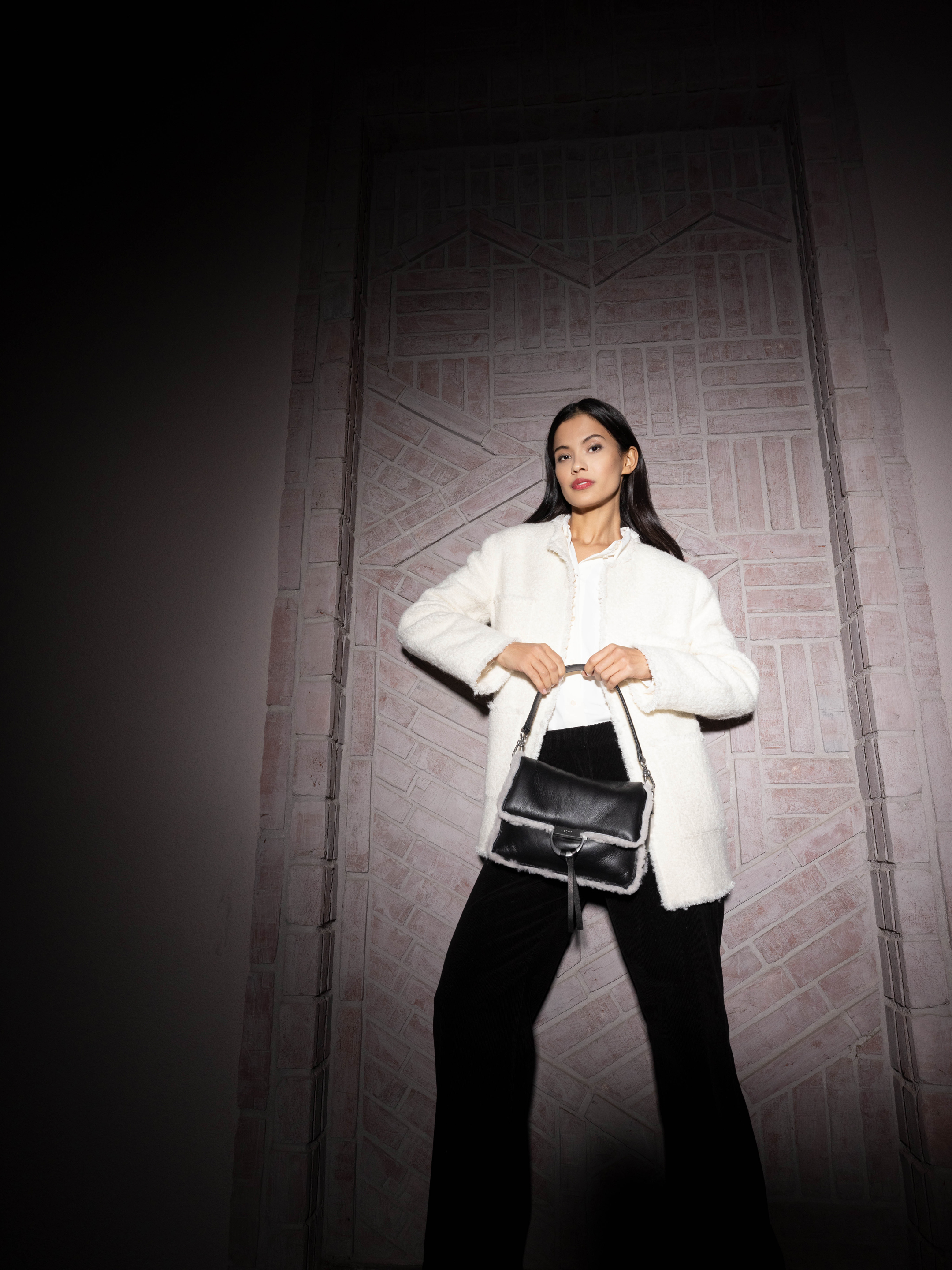 Shoulder Bag TEMI Leather Shearling reversible