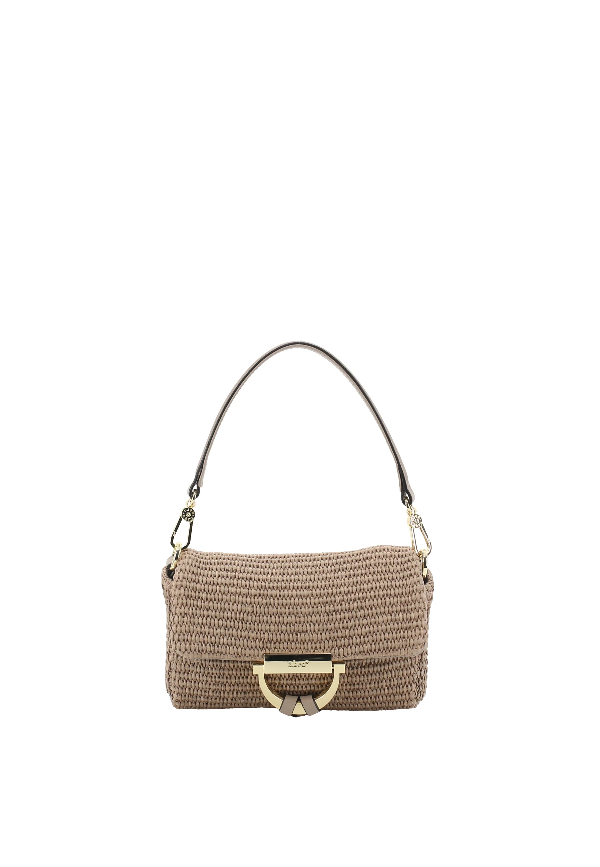 Schultertasche TEMI Leder Raffia