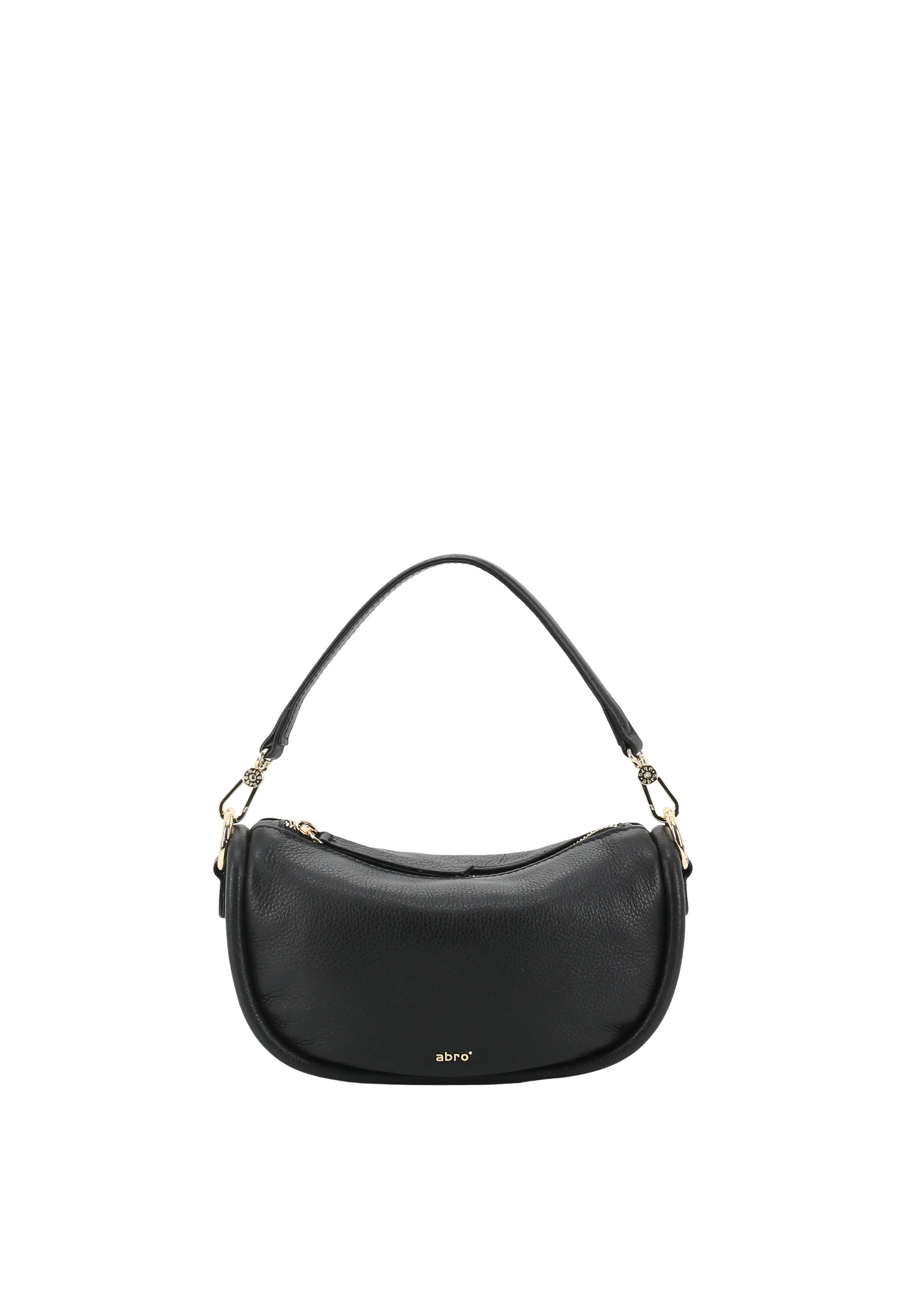 Bolso Bandolera De Cuero ABRO Adria Hobo Juna S - Color Camel, 30x28x10 Cm, Correa Ajustable, Incluye Llavero