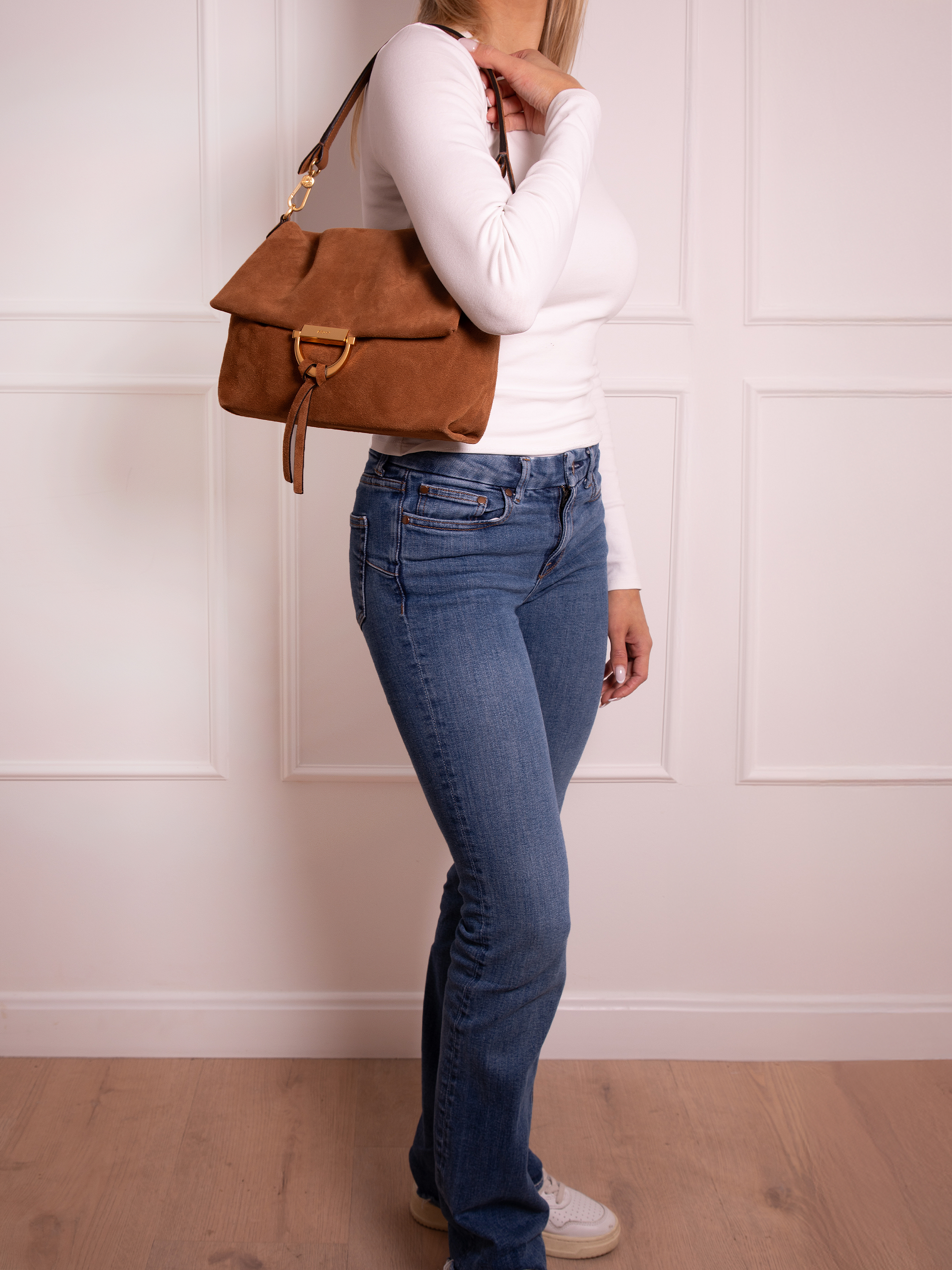 borsa a spalla TEMI medium Pelle Suede